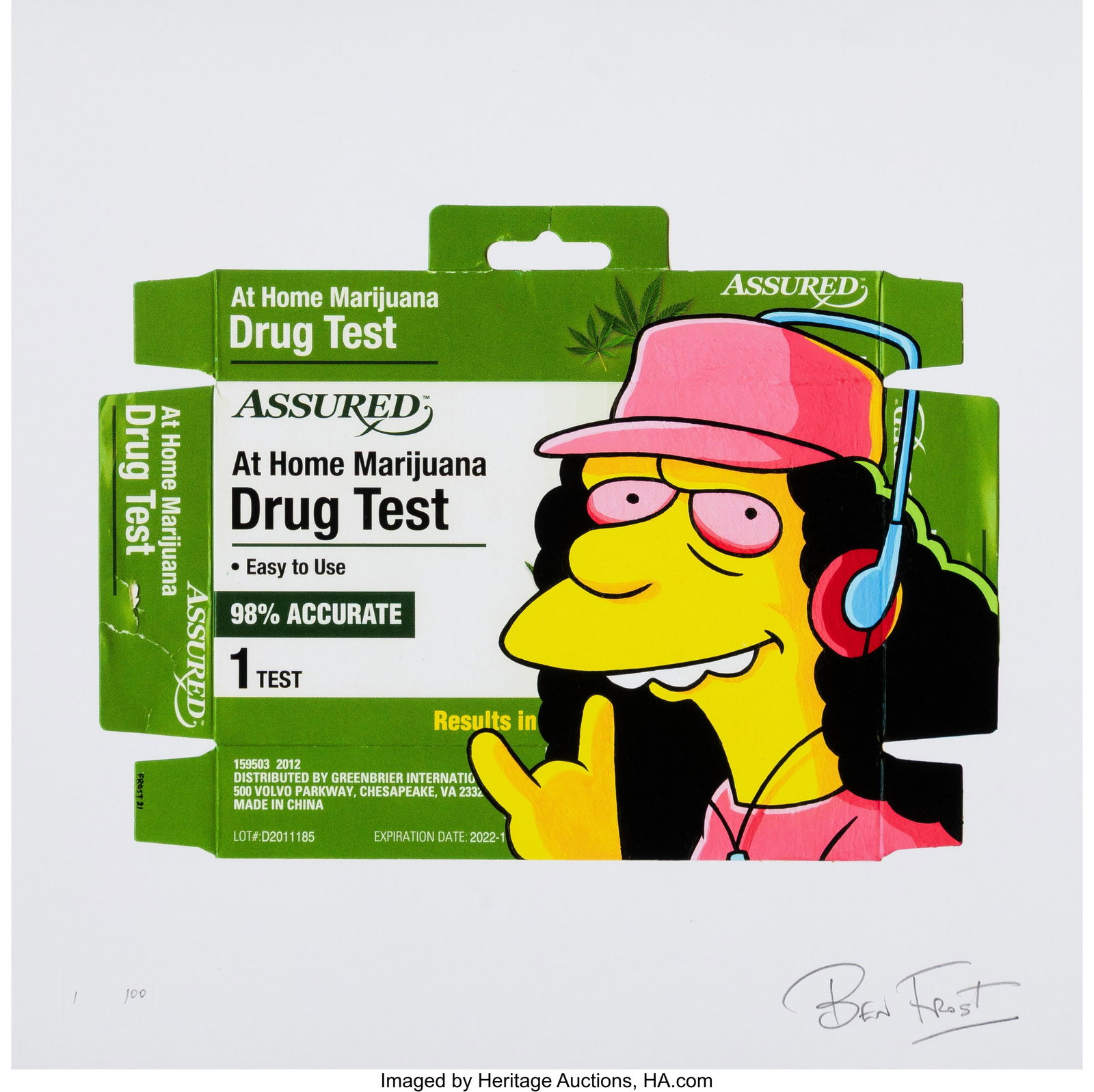 Ben Frost (b. 1975) Blotto, 2021 Giclée print i: Ben Frost (b. 1975) Blotto, 2021 Giclée print in colors on Somerset paper 11-3/4 x 11-3/4 inches (29.8 x 29.8 cm) (sheet) Ed&per