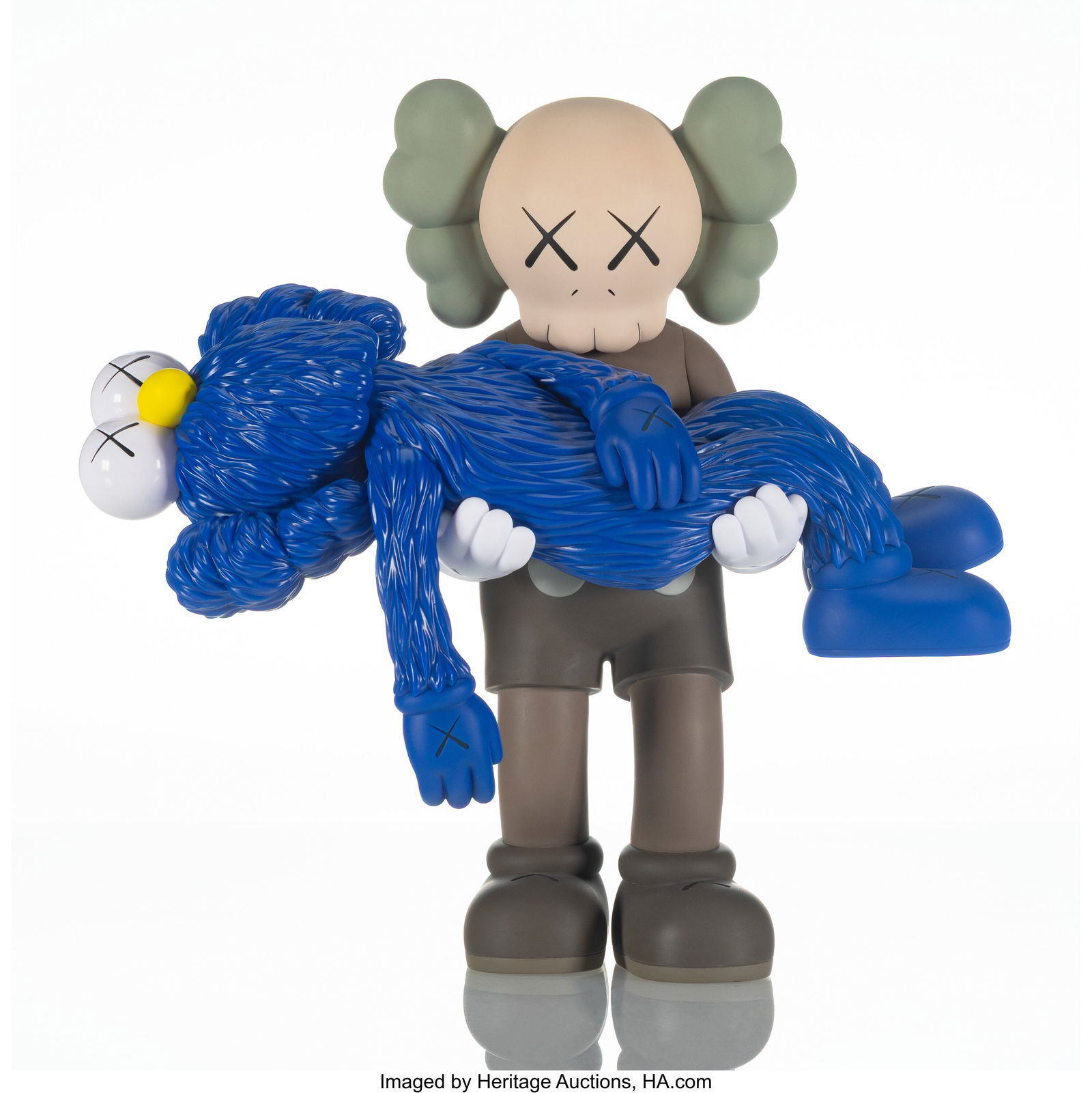 KAWS (b. 1974) Gone (Brown), 2019 Painted cast v: KAWS (b. 1974) Gone (Brown), 2019 Painted cast vinyl 14 x 15 x 6 inches (35.6 x 38.1 x 15.2 cm) Stamped on underside of feet Produced by