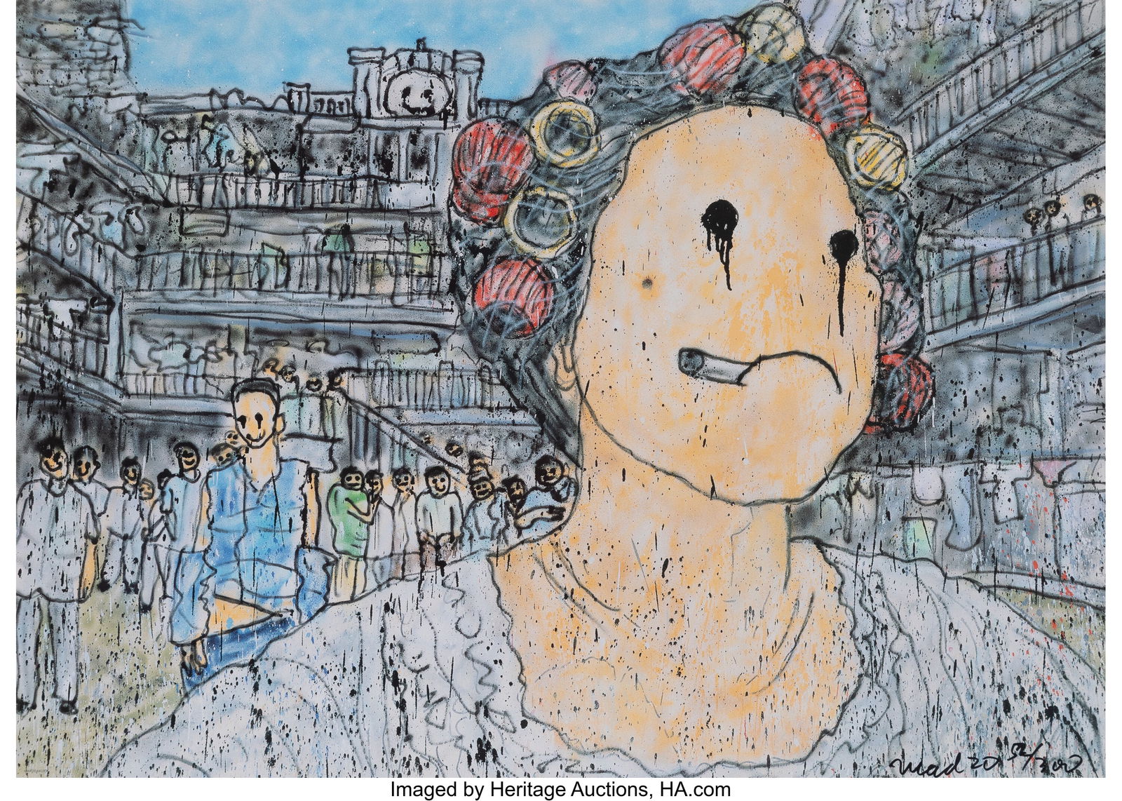 MADSAKI (b. 1974) Kung Fu Hustle II (inspired by: MADSAKI (b. 1974) Kung Fu Hustle II (inspired by Stephen Chow)_P, 2020 Offset lithograph in colors on smooth wove paper 21 x 29-1/2 inches (53.3