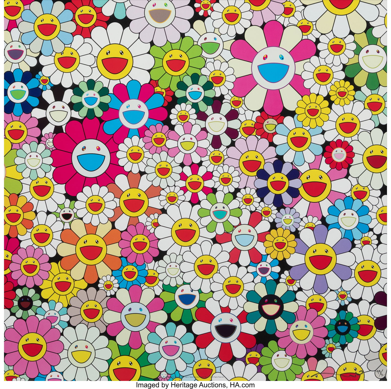Takashi Murakami (b. 1962) Maiden In the Yellow: Takashi Murakami (b. 1962) Maiden In the Yellow Straw Hat, 2010 Offset lithograph in colors on wove paper 23-5/8 x 23-5/8 inches (60.0 x 60.0 cm)