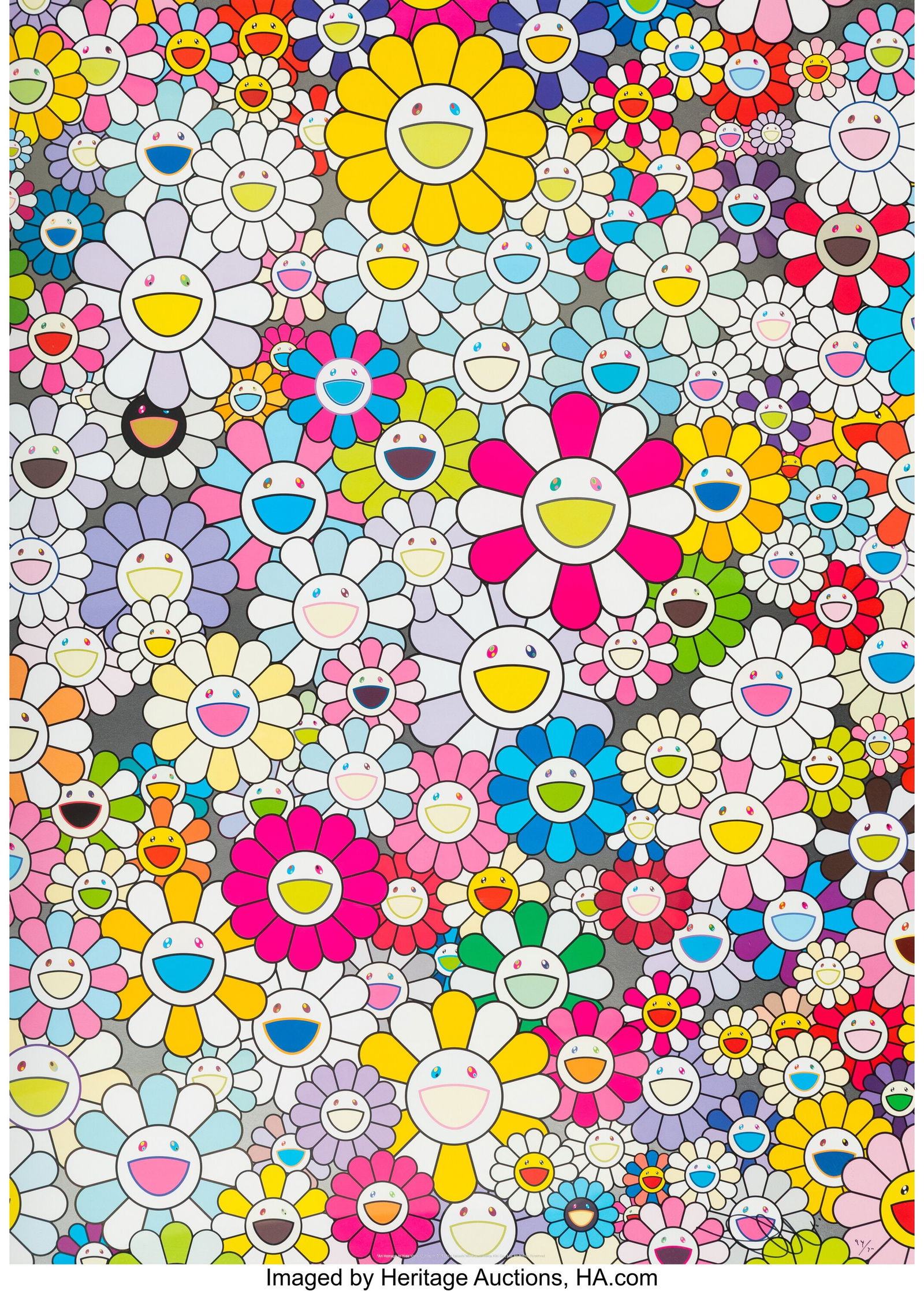 Takashi Murakami (Japanese, 1962) An Homage to Y: Takashi Murakami (Japanese, 1962) An Homage to Yves Klein Multicolor D, 2021 Offset lithograph in colors on smooth paper 29 x 20-3/4 inches (73.7 x 52.7 cm