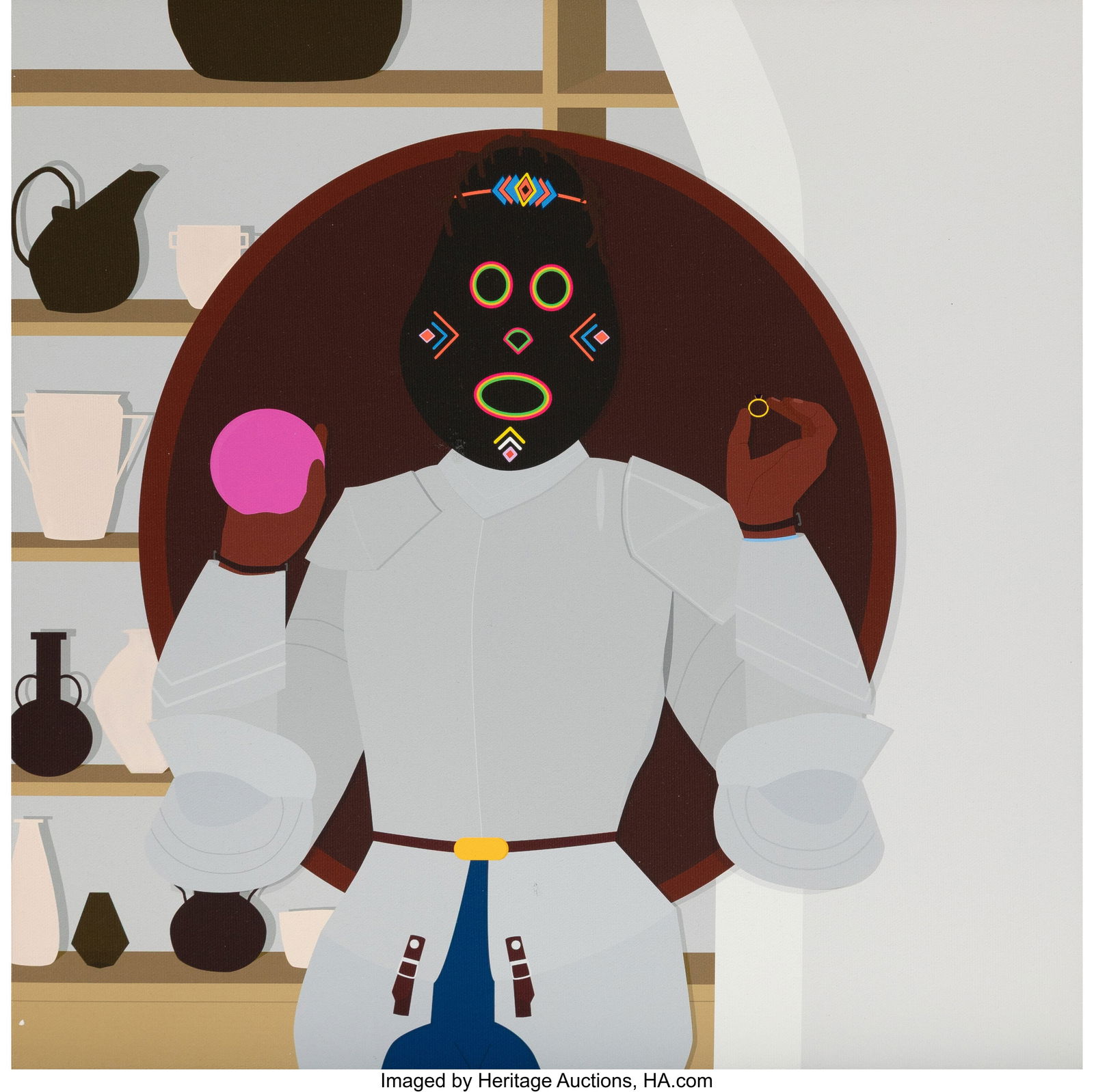 Dennis Osadebe (b. 1991) Pink Orb, 2011 Digital: Dennis Osadebe (b. 1991) Pink Orb, 2011 Digital pigment print in colors on canvas 15 x 15 inches (38.1 x 38.1 cm) Signed, titled, and dated o