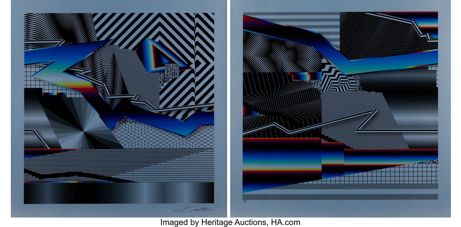 Felipe Pantone (b. 1986) Optichromie 32 - 33, 20: Felipe Pantone (b. 1986) Optichromie 32 - 33, 2019 Giclée print in colors on Moab metallic paper 24 x 24 inches (61.0 x 61.0 cm) (sheet&comma