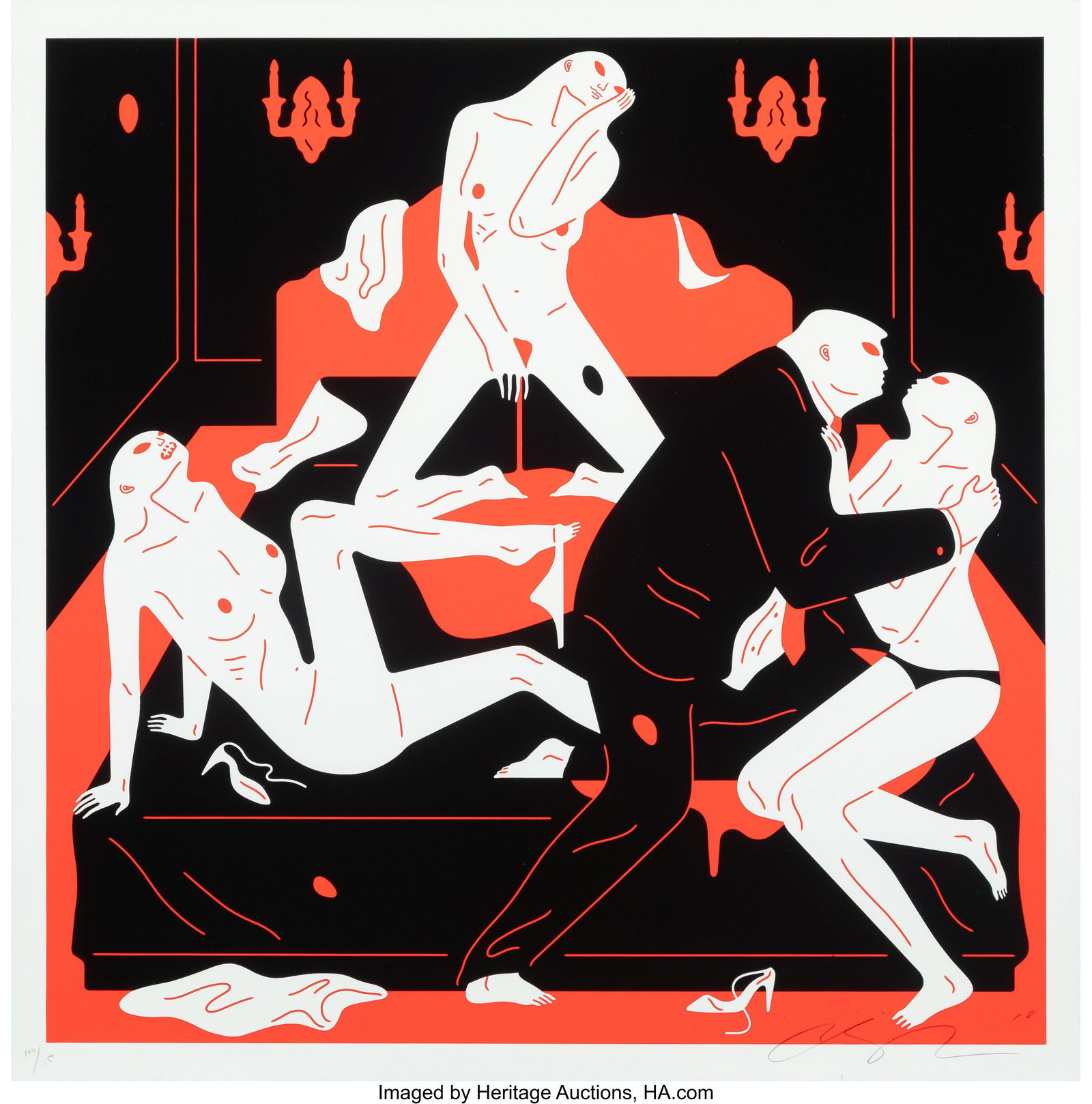 Cleon Peterson (b. 1973) Pissers II, 2018 Screen: Cleon Peterson (b. 1973) Pissers II, 2018 Screenprint in colors on Coventry Rag paper 28 x 28 inches (71.1 x 71.1 cm) (sheet) Ed. 149&so