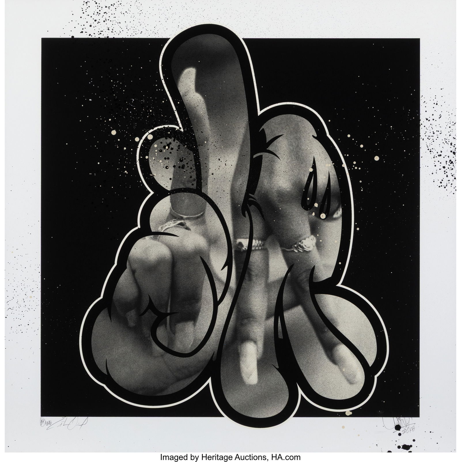 OG Slick X Estevan Oriol LA X LA, 2018 Screenpri: OG Slick X Estevan Oriol LA X LA, 2018 Screenprint with hand-embellishments on Classic Crest paper 24 x 24 inches (61.0 x 61.0 cm) (sheet) A.P. Si