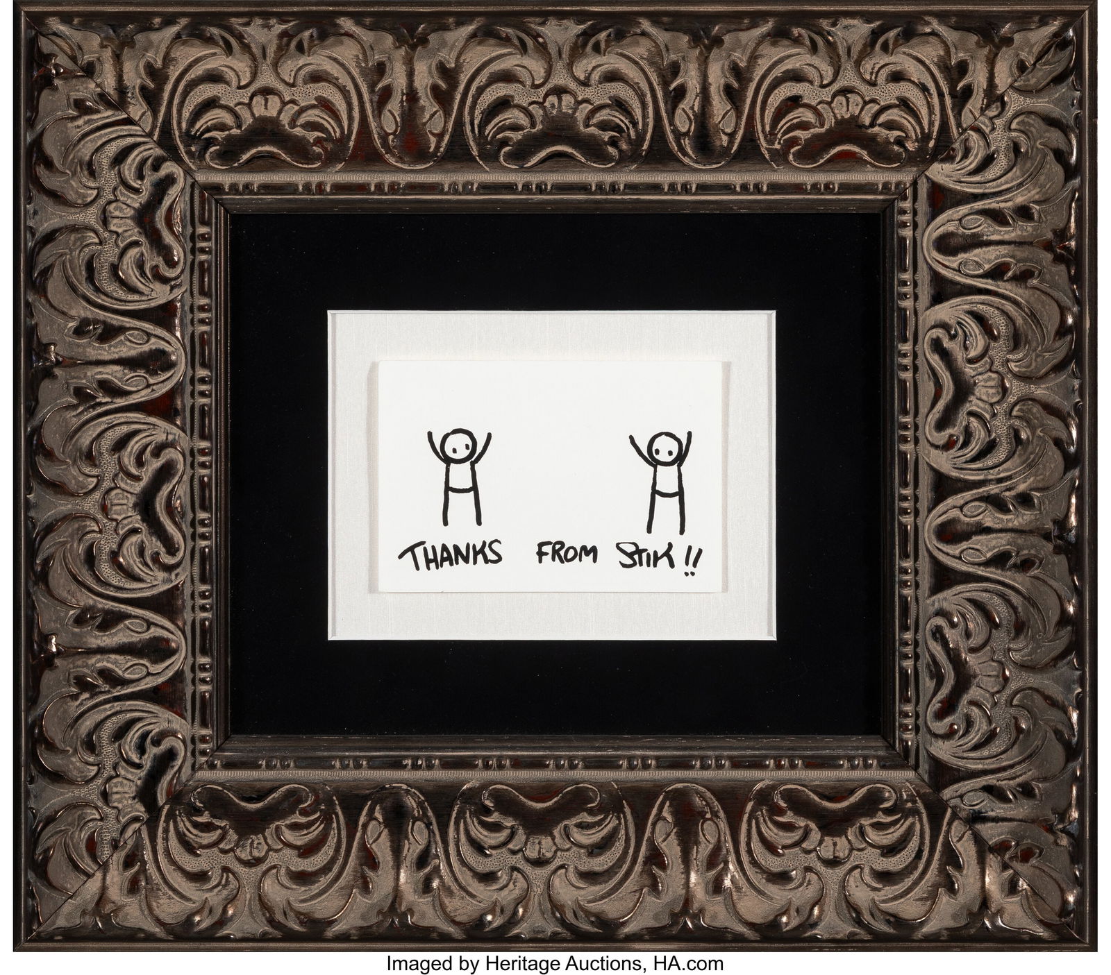 Stik (b. 1979) Thanks from Stik Ink on paper 4 x: Stik (b. 1979) Thanks from Stik Ink on paper 4 x 5-3/4 inches (10.2 x 14.6 cm) (sheet) HID03101062020 © 2026 Heritage Auctions | All Ri