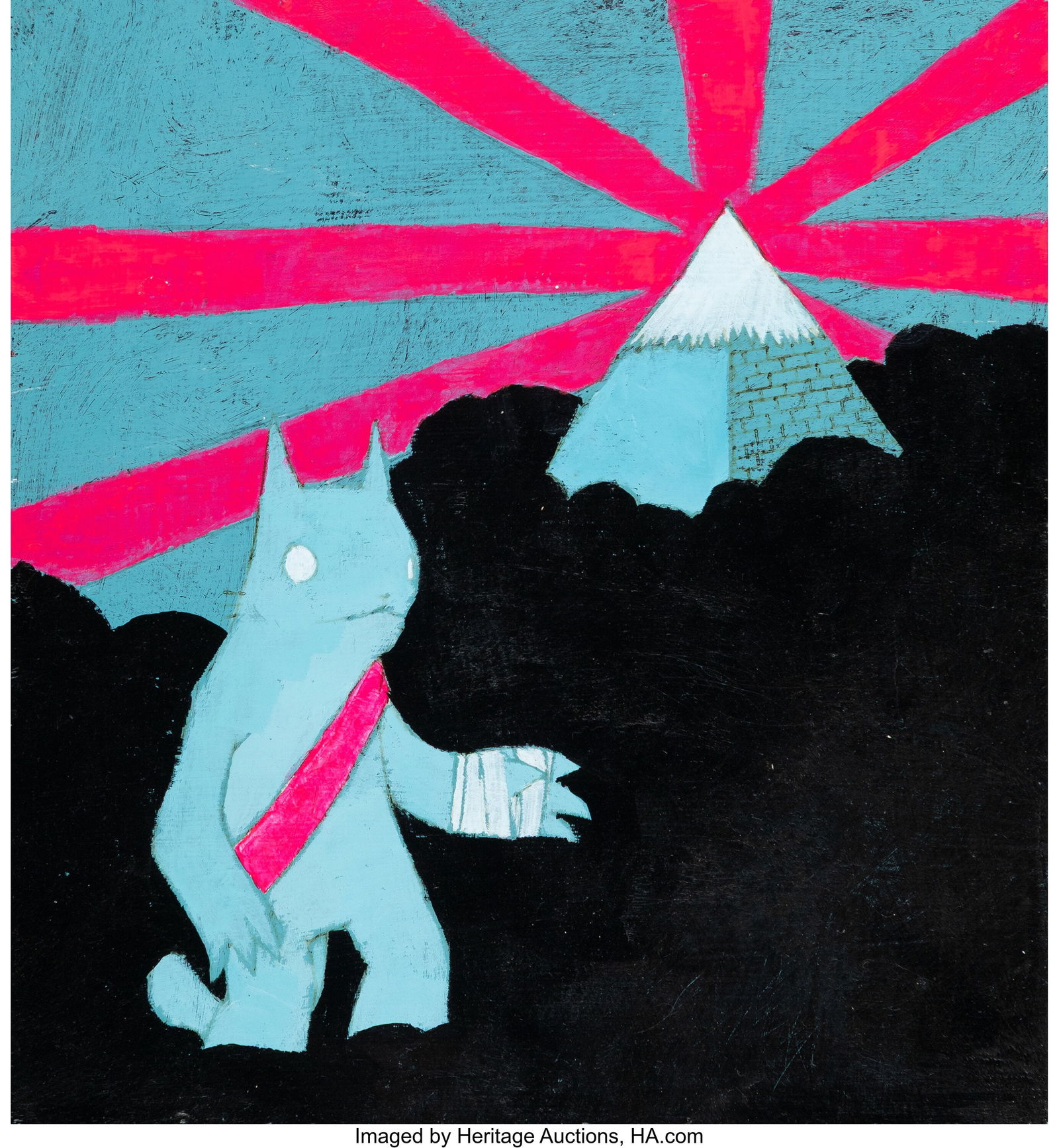 Deth P. Sun (b. 2002) Untitled Acrylic on wood p: Deth P. Sun (b. 2002) Untitled Acrylic on wood panel 8-1/4 x 7-5/8 inches (21.0 x 19.5 cm) HID03101062020 © 2026 Heritage Auctions | A