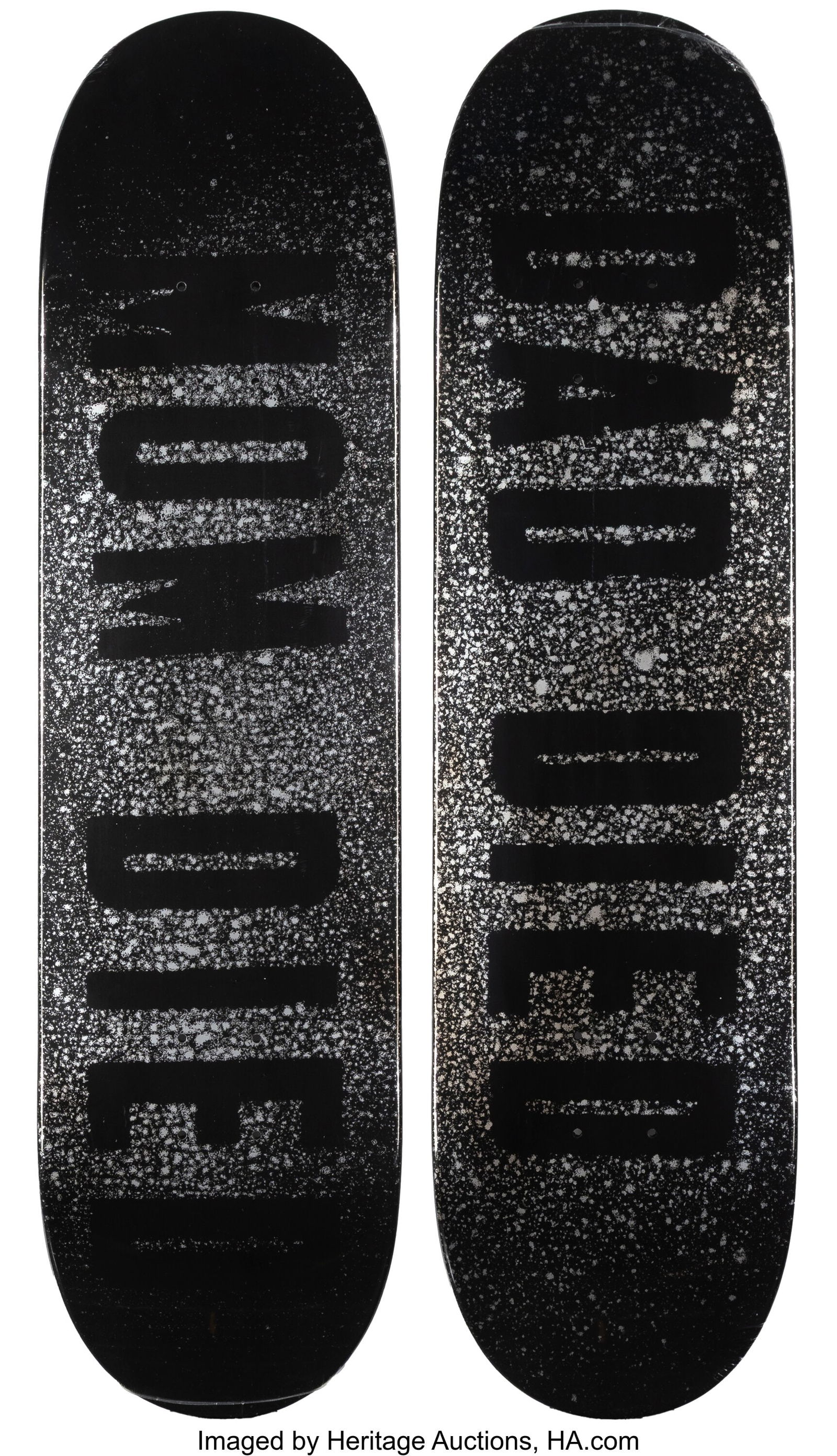 Supreme (1994) Mark Flood (two works) Archival p: Supreme (1994) Mark Flood (two works) Archival pigment print on skate deck 30 x 8 inches (76.2 x 20.3 cm) Produced by Supreme, Los Angeles HID03101062