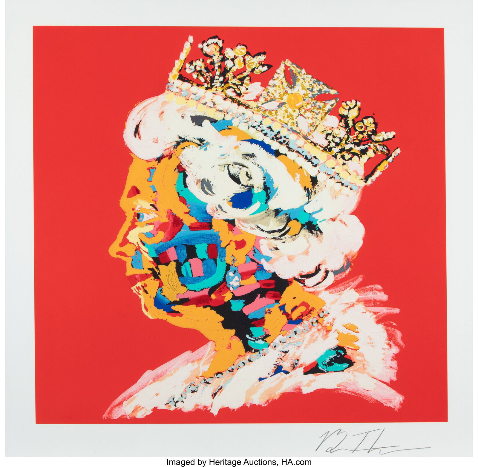 Bradley Theodore (20th Century) Eternal Queen (C: Bradley Theodore (20th Century) Eternal Queen (Cardinal Red), 2022 Screenprint in colors on wove paper 32-7/8 x 31-5/8 inches (83.5 x 80.2 cm)
