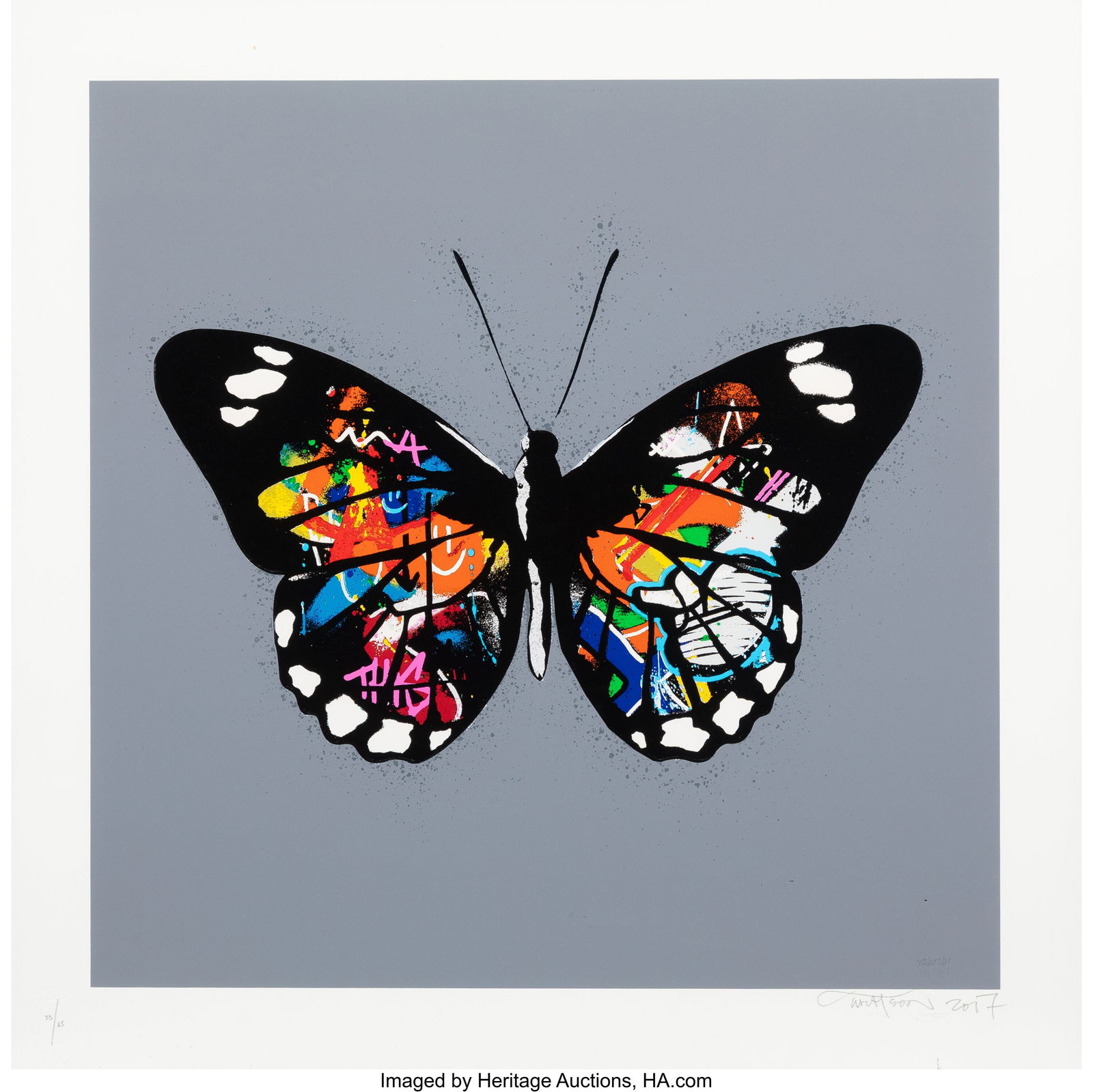 Martin Whatson (b. 1984) Butterfly (Grey), 2017 (1 of 1)