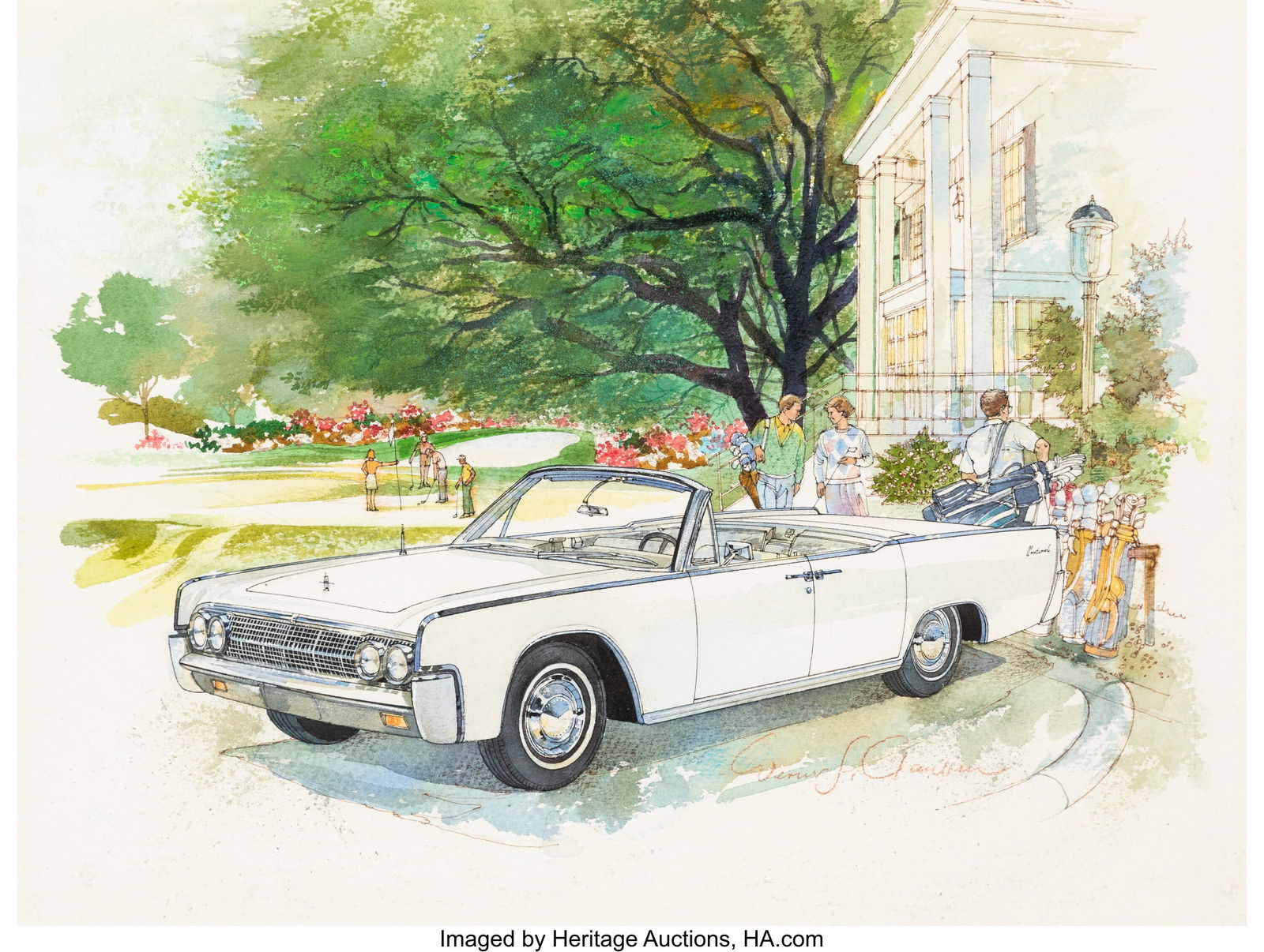 Werner S. Anderson (American, 20th Century) Linc: Werner S. Anderson (American, 20th Century) Lincoln Continental advertisement, 1961 Mixed media on paper 10-1/2 x 14-1/2 inches (26.7 x 36.8 cm&