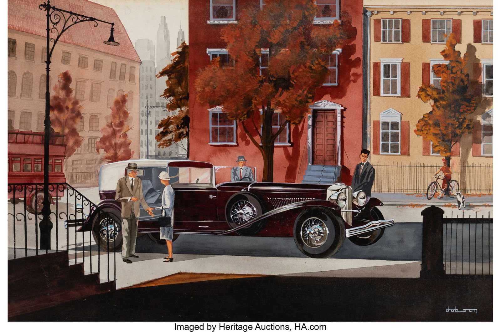 Bill Dobson (American, 1935-2011) Coach Built An: Bill Dobson (American, 1935-2011) Coach Built Antique Coupe Watercolor on board 20 x 30 inches (50.8 x 76.2 cm) Signed lower right: Dobson HID03101062020
