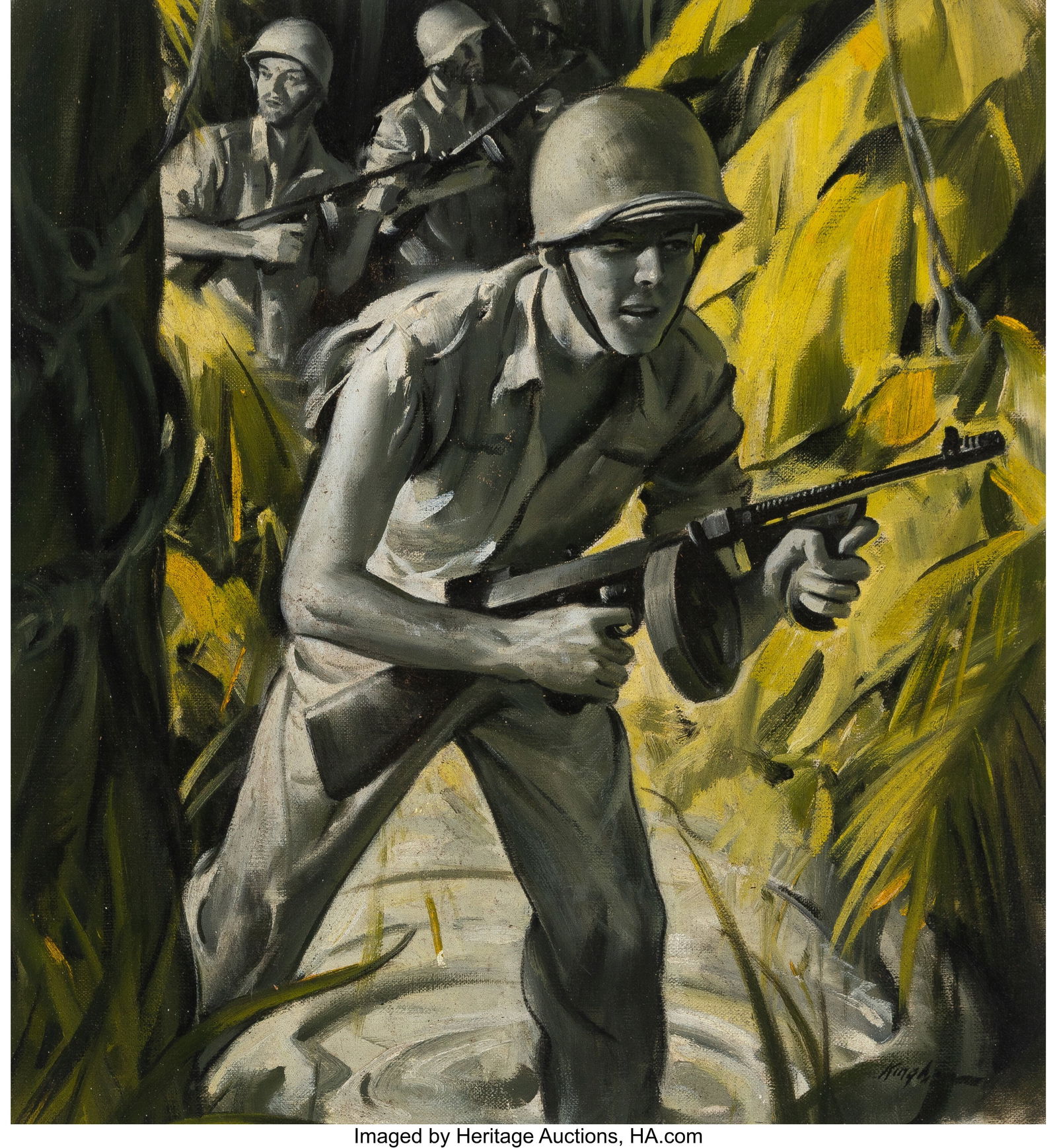 Dong Kingman (American, 1911-2000) G.I.s in the (1 of 2)