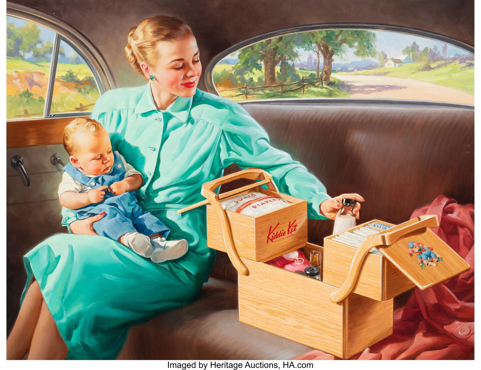 John Newton Howitt (American, 1885-1958) Kiddie: John Newton Howitt (American, 1885-1958) Kiddie Kit advertisement Oil on board 16-1/4 x 21-1/4 inches (41.3 x 54.0 cm) (image) Not signed The