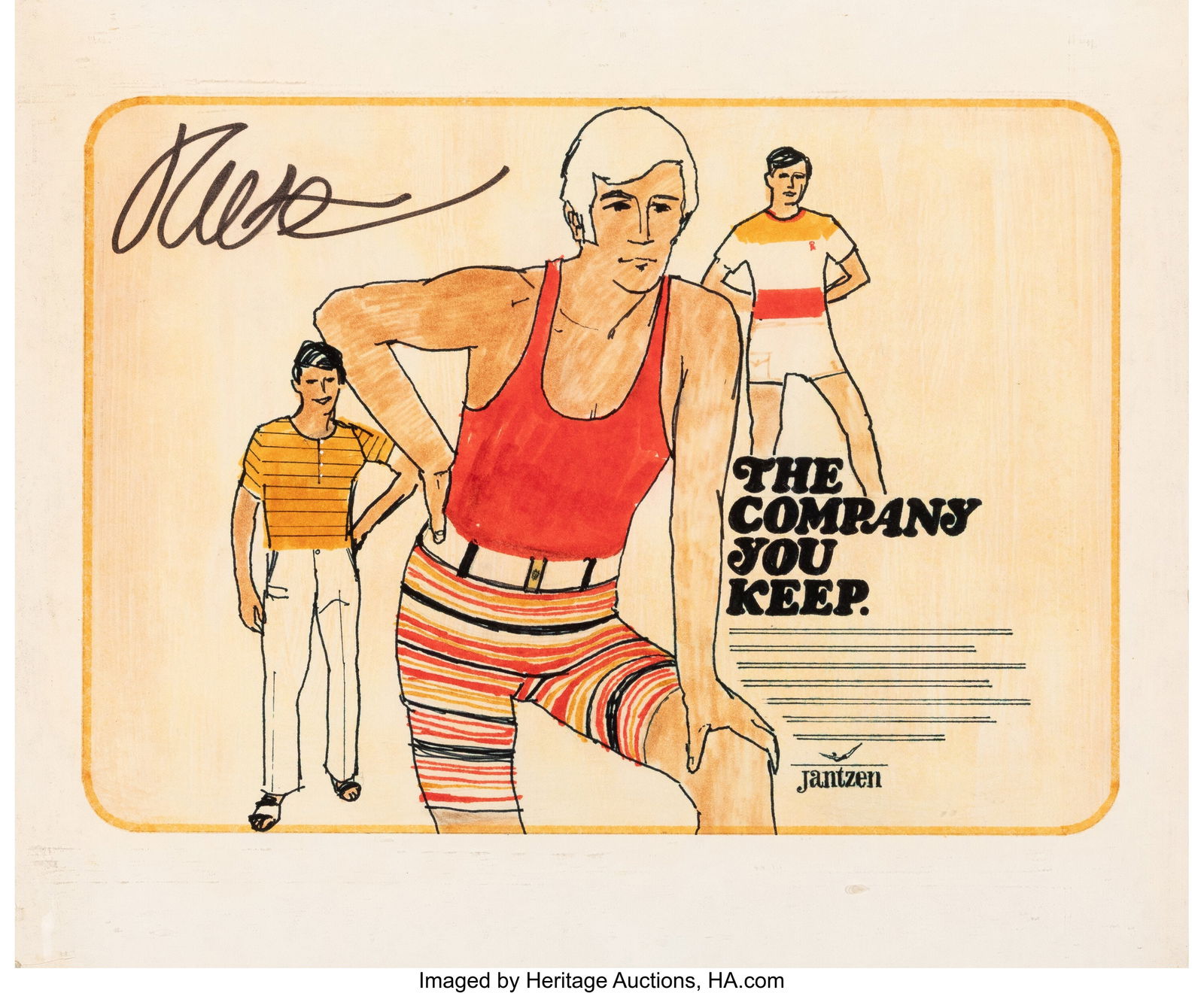 American Artist (20th Century) Jantzen advertise: American Artist (20th Century) Jantzen advertisements (pair) Ink on paper laid on board 14 x 17 inches (35.6 x 43.2 cm) Not signed HID03101062020 © 202