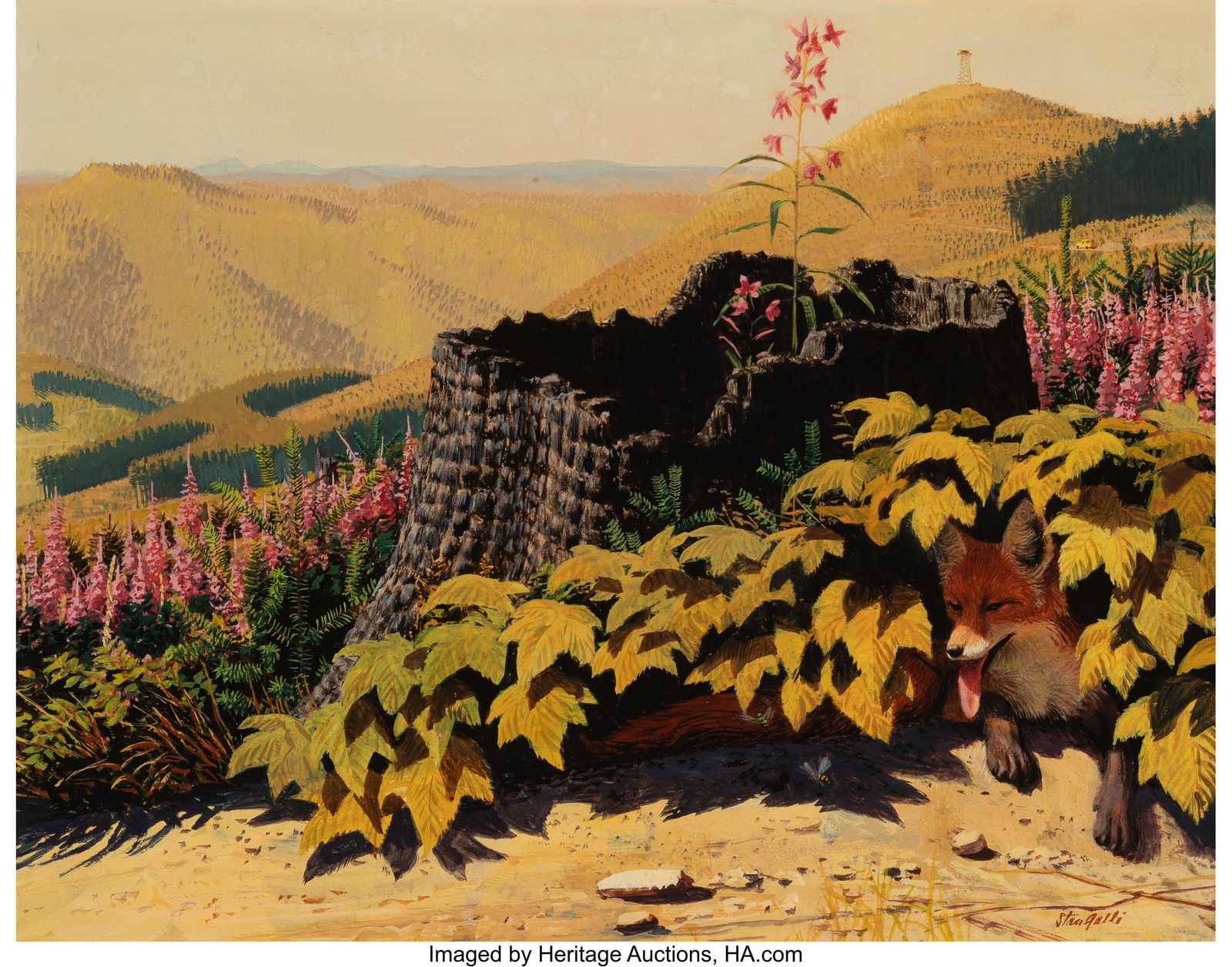 Stanley Walter Galli (American, 1912-2009) Weyer: Stanley Walter Galli (American, 1912-2009) Weyerhauser Timber advertisement, 1958 Gouache on board 12-3/4 x 16-1/4 inches (32.4 x 41.3 cm) Signed