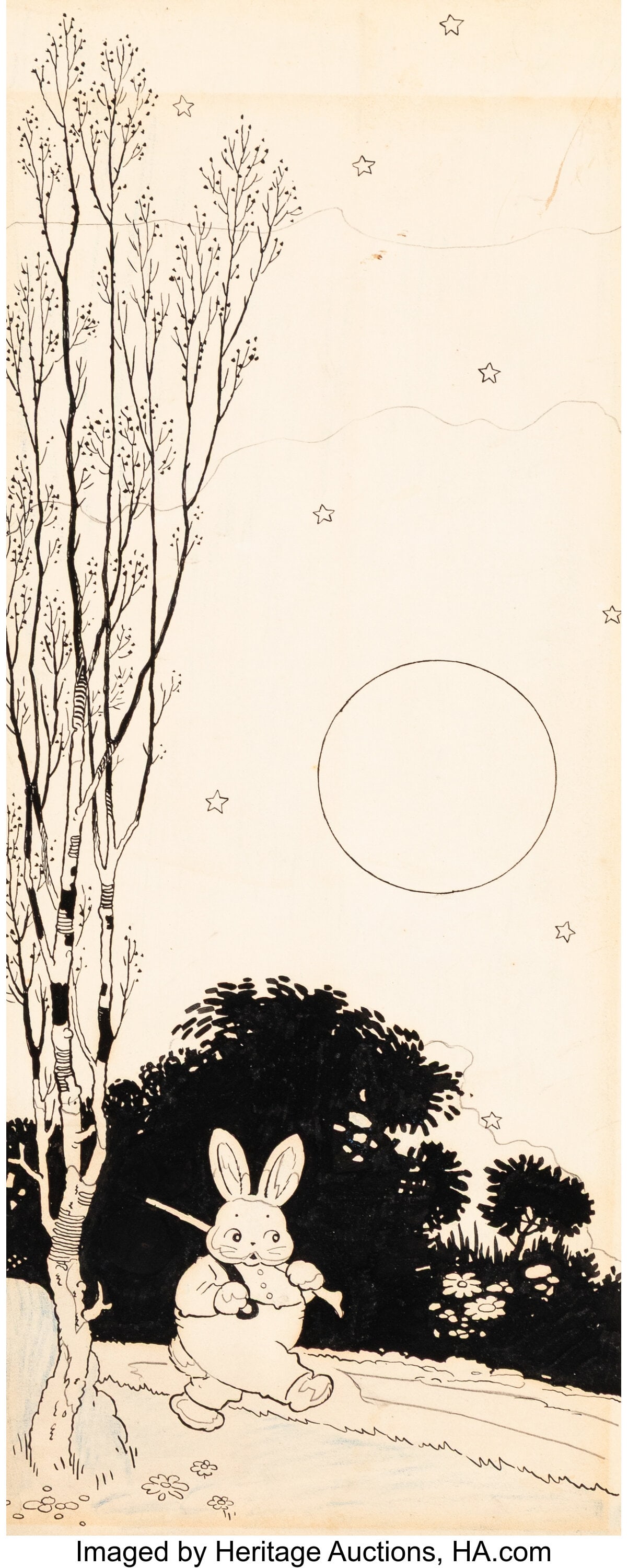 Harrison Cady (American, 1877-1970) Baby Possum': Harrison Cady (American, 1877-1970) Baby Possum's Queer Voyage book interior, 1927 Ink and pencil on paper 11-1/2 x 7-1/2 inches (29.2 x 19.1 cm)