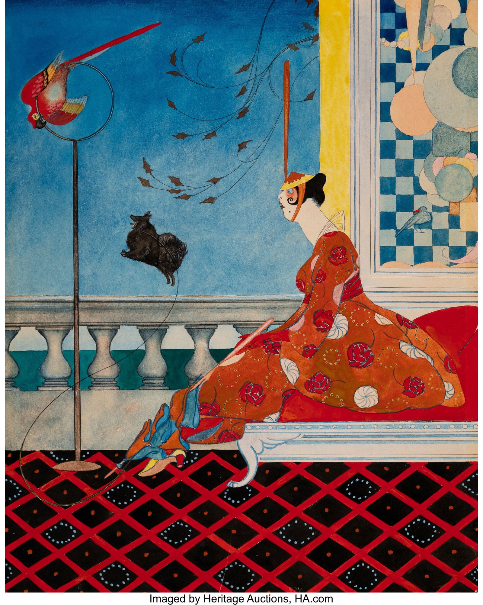 Rea Irvin (American, 1881-1972) Meditation, Life: Rea Irvin (American, 1881-1972) Meditation, Life magazine cover, January 13, 1916 Gouache on board 15 x 12 inches (38.1 x 30.5 cm) Artist's la