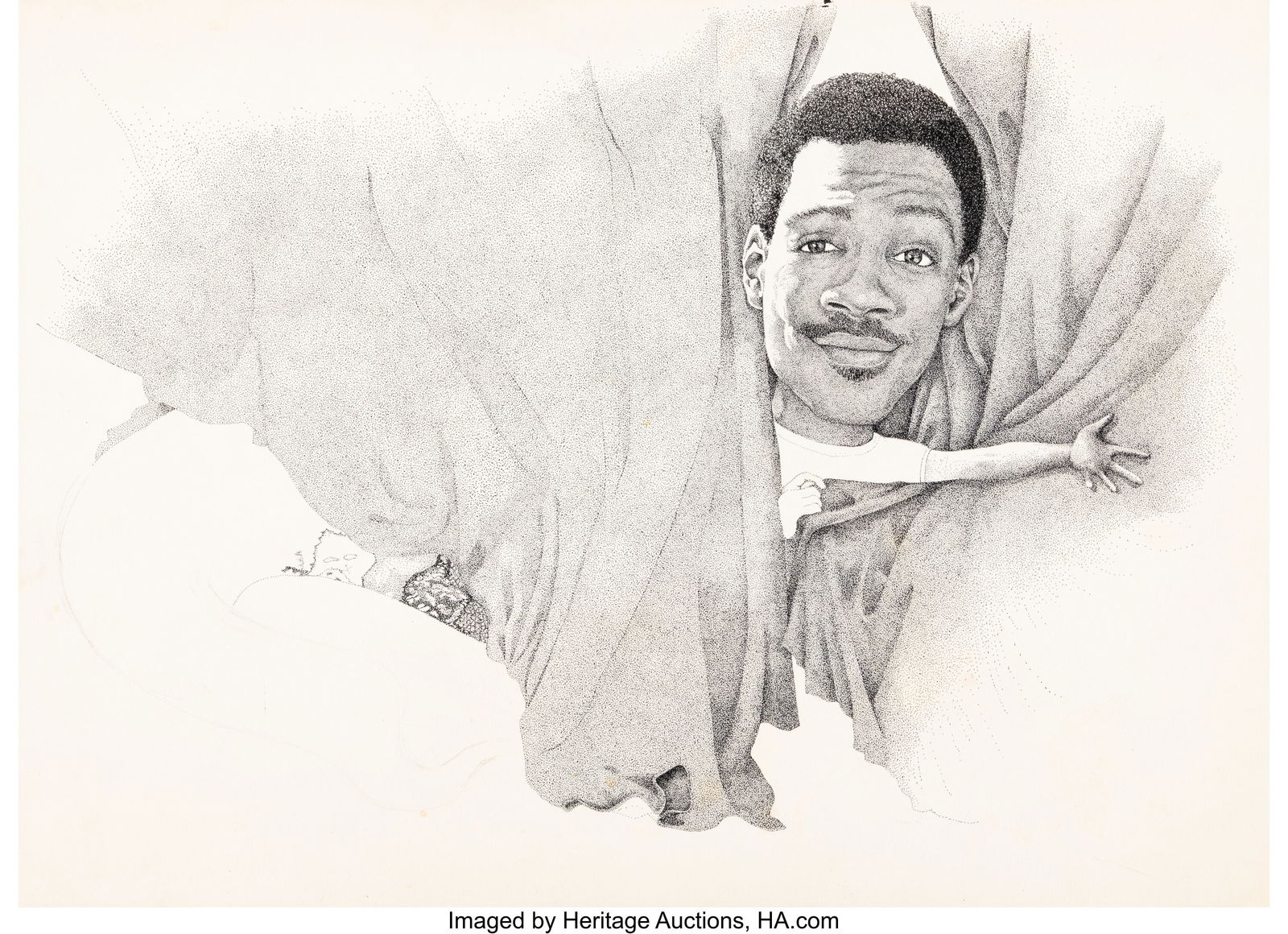 American Artist (20th Century) Eddie Murphy and: American Artist (20th Century) Eddie Murphy and Woody Allen Ink on paper, each 14-1/2 x 20 inches (36.8 x 50.8 cm) (sheet, largest) Not sign