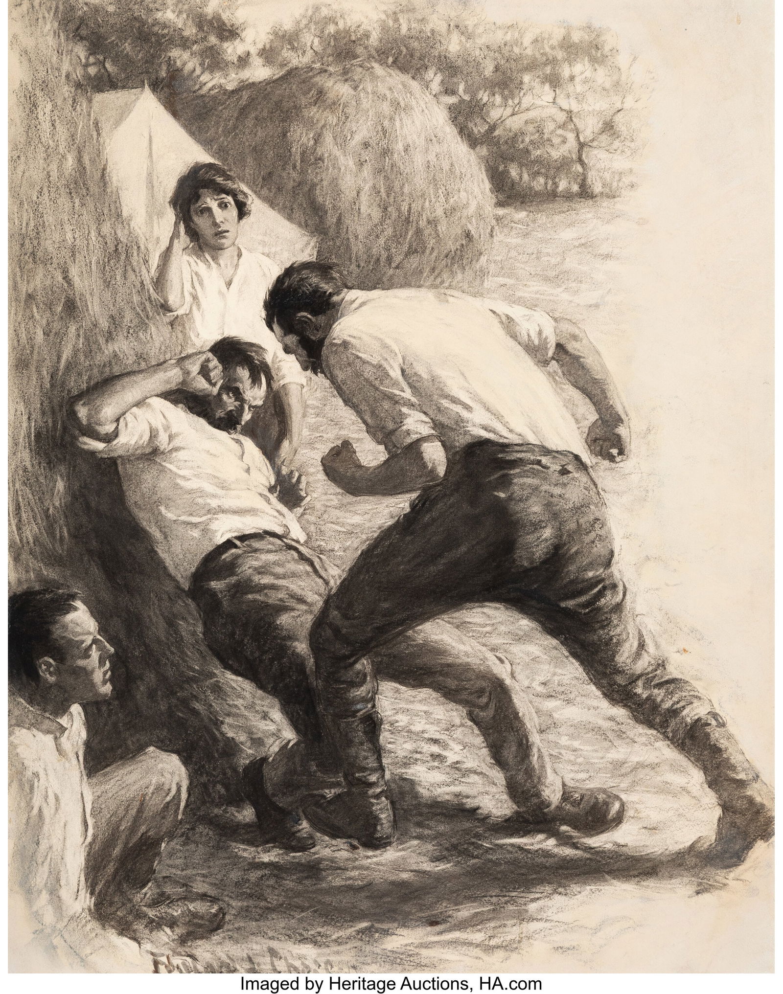 Edward Leigh Chase (American, 1884-1965) Haystac (1 of 2)