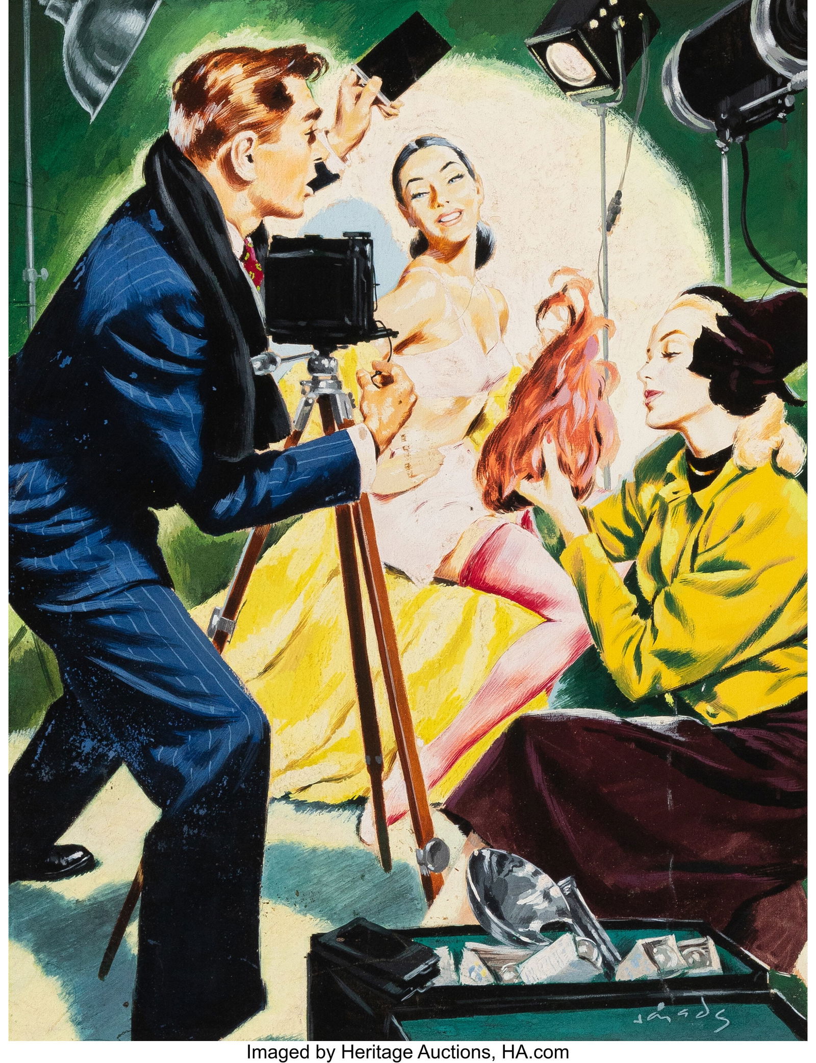 Frederic Varady (American, 1908-2002) Photo Shoo: Frederic Varady (American, 1908-2002) Photo Shoot Gouache on board 18 x 16 inches (45.7 x 40.6 cm) Signed lower right: Varady HID03101062020 © 2026 H