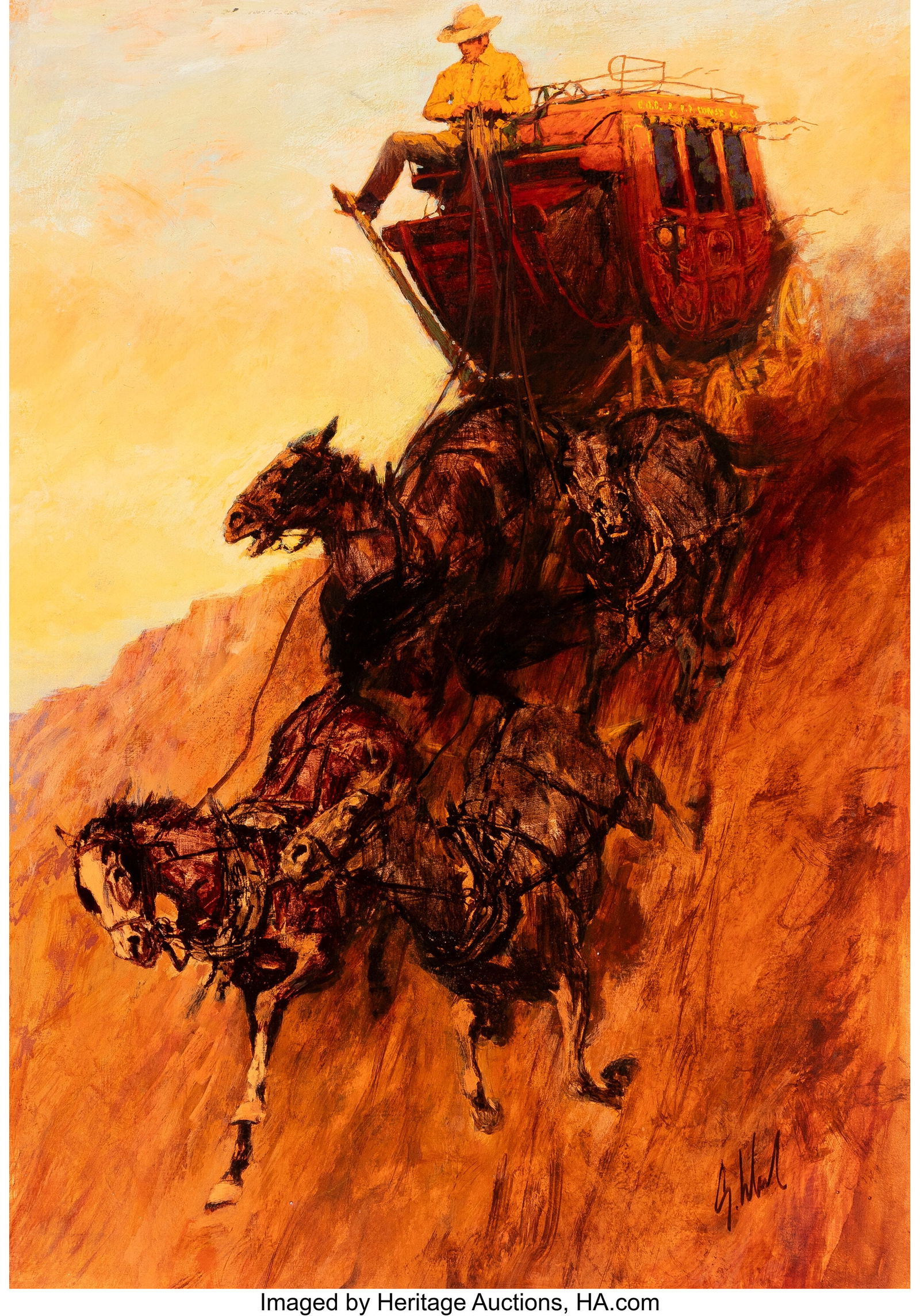 Guy Deel (American, 1933-2005) Six-Horse Hitch, (1 of 3)