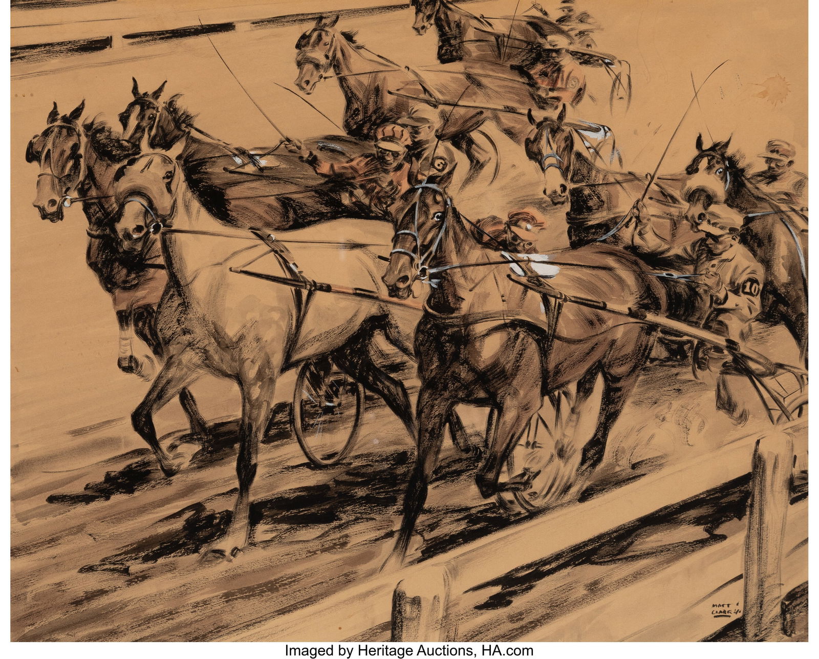 Matt Clark (American, 1903-1972) Chariot Race, 1 (1 of 2)