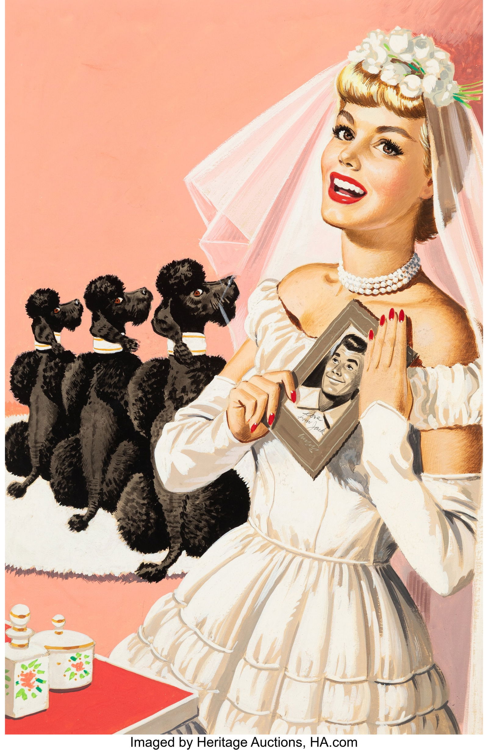 Earl Sommers Cordrey (American, 1902-1977) Love: Earl Sommers Cordrey (American, 1902-1977) Love From Jack, TAB magazine cover, June 7, 1950 Gouache on board 25-1/4 x 20 inches (64.1 x 50.8 cm