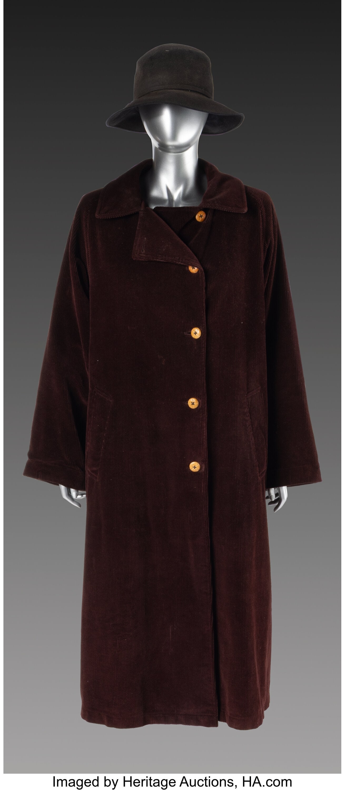 Corduroy trench coat, Shoes, and Hat belonging t (1 of 7)
