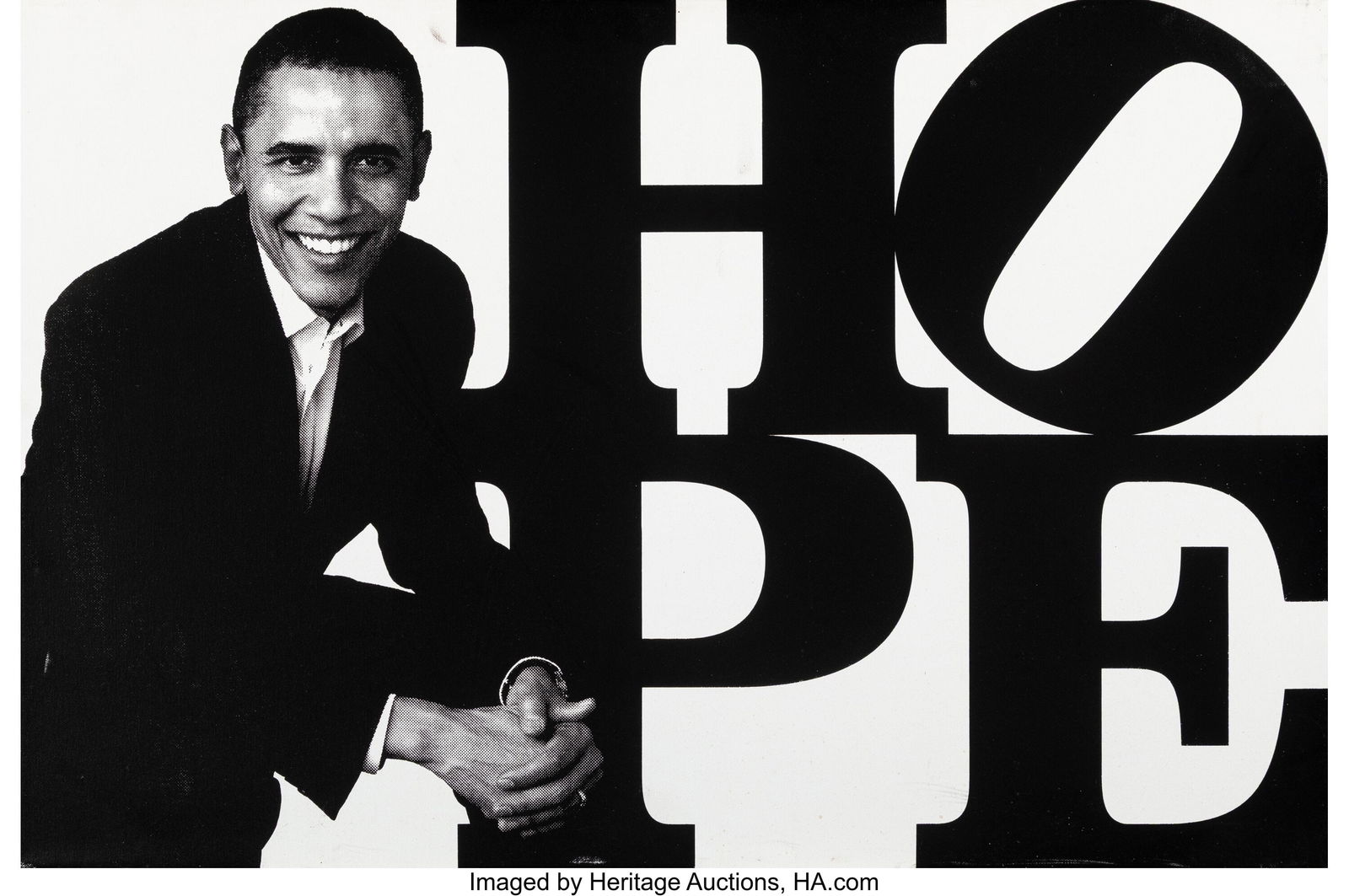 Robert Indiana (1928-2018) HOPE (Obama), 2009 Sc: Robert Indiana (1928-2018) HOPE (Obama), 2009 Screenprint in on canvas 31 x 38 inches (78.7 x 96.5 cm) A.P. 3/8 Signed, editio