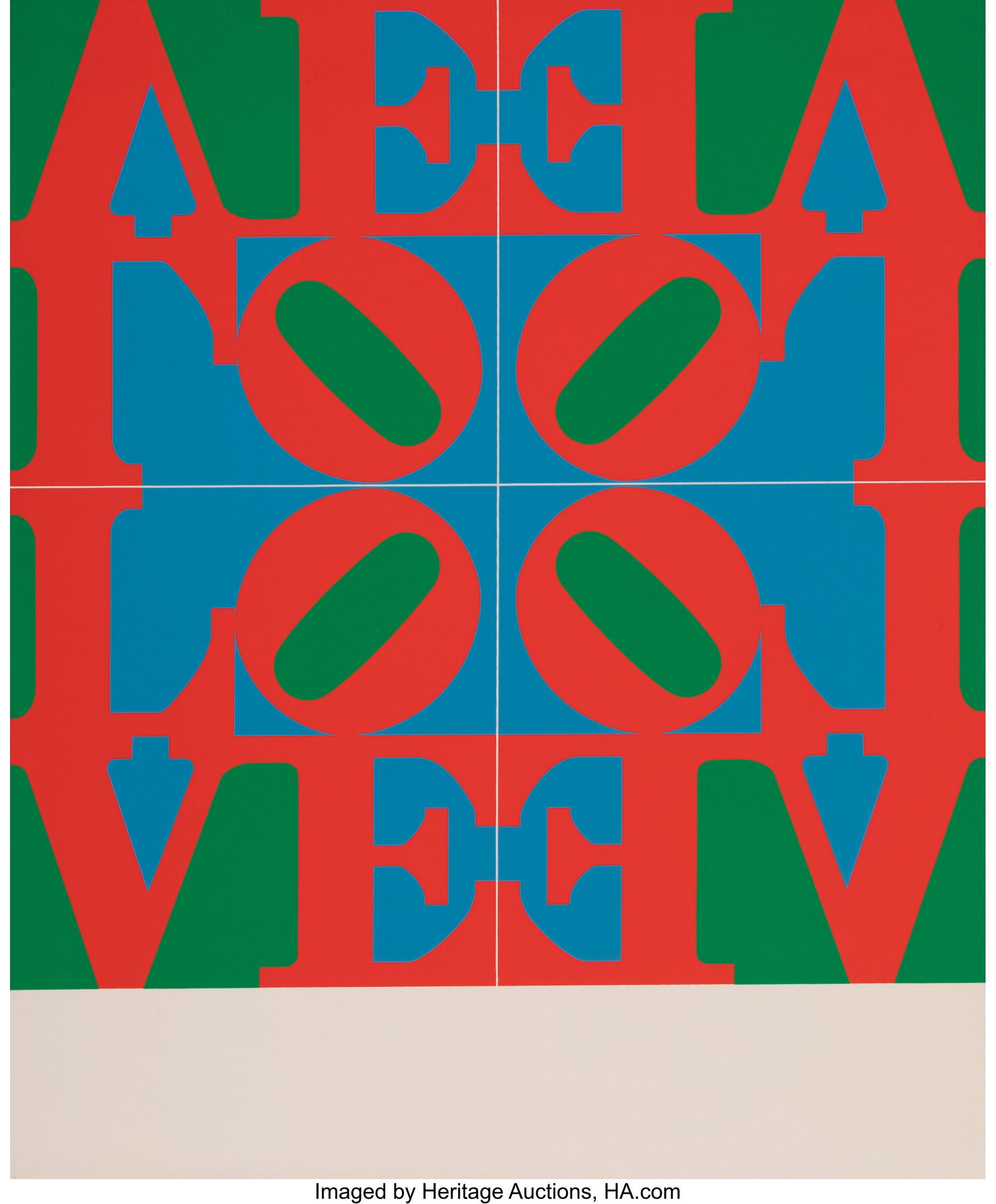 Robert Indiana (1928-2018) SMALL LOVE WALL, 1967 (1 of 2)