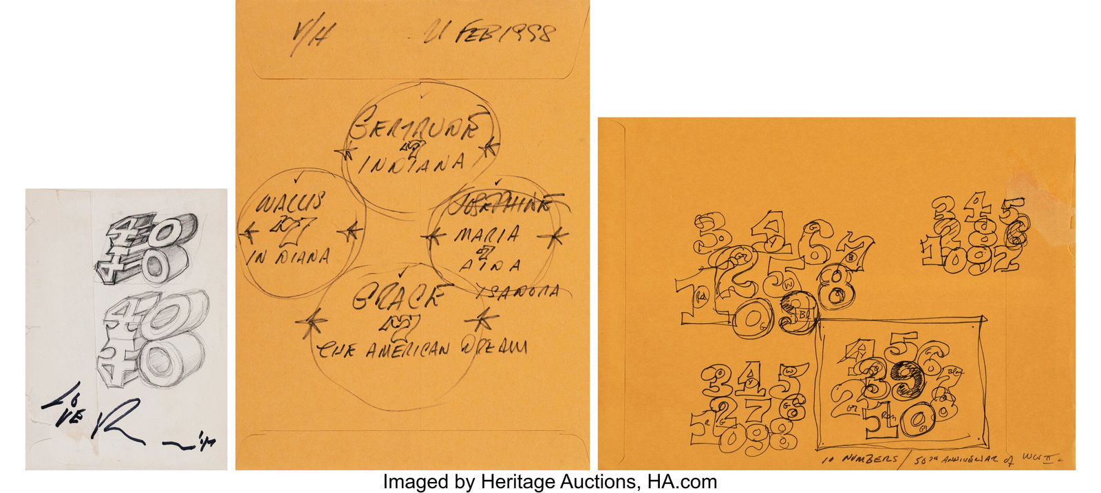 Robert Indiana (1928-2018) Three Studies on Enve (1 of 10)