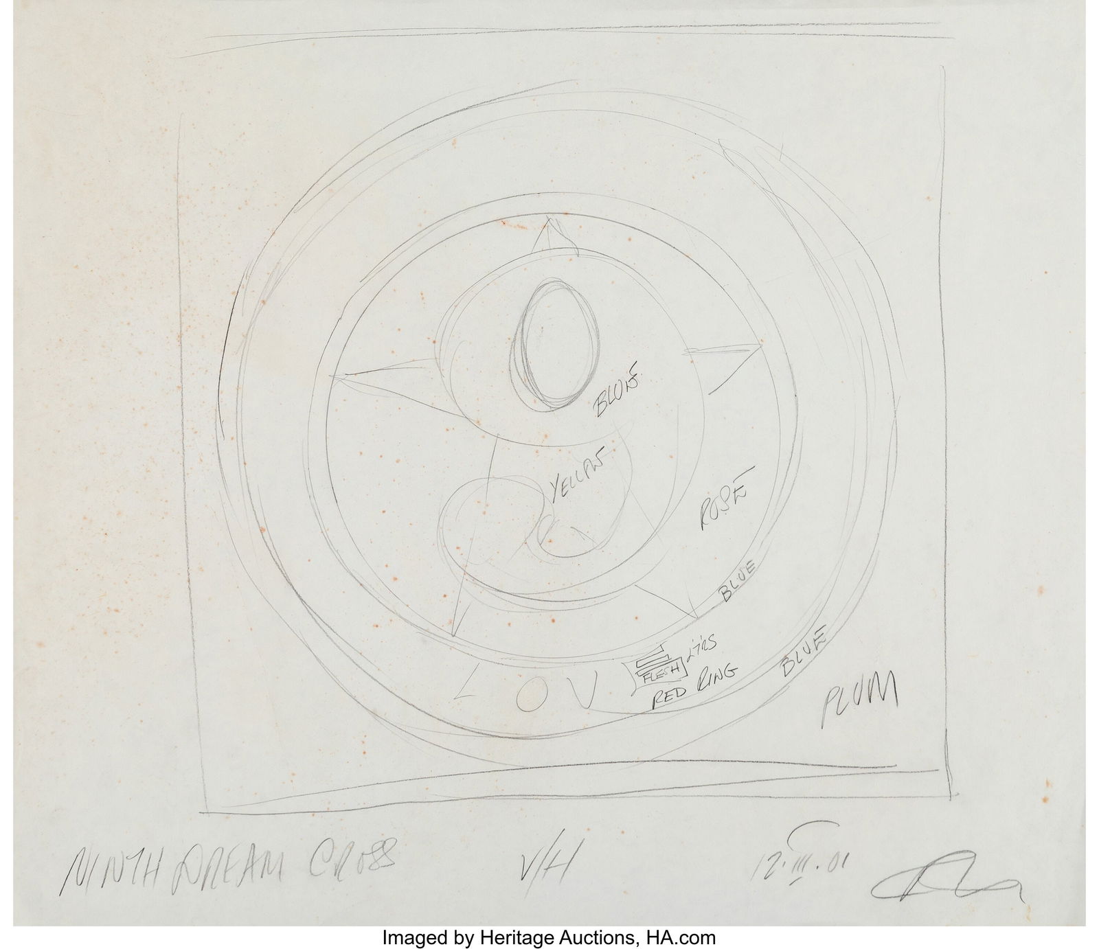 Robert Indiana (1928-2018) Ninth American Cross,: Robert Indiana (1928-2018) Ninth American Cross, 2001 Pencil on paper 21-1/4 x 24 inches (54.0 x 61.0 cm) (sheet) Signed, titled, date