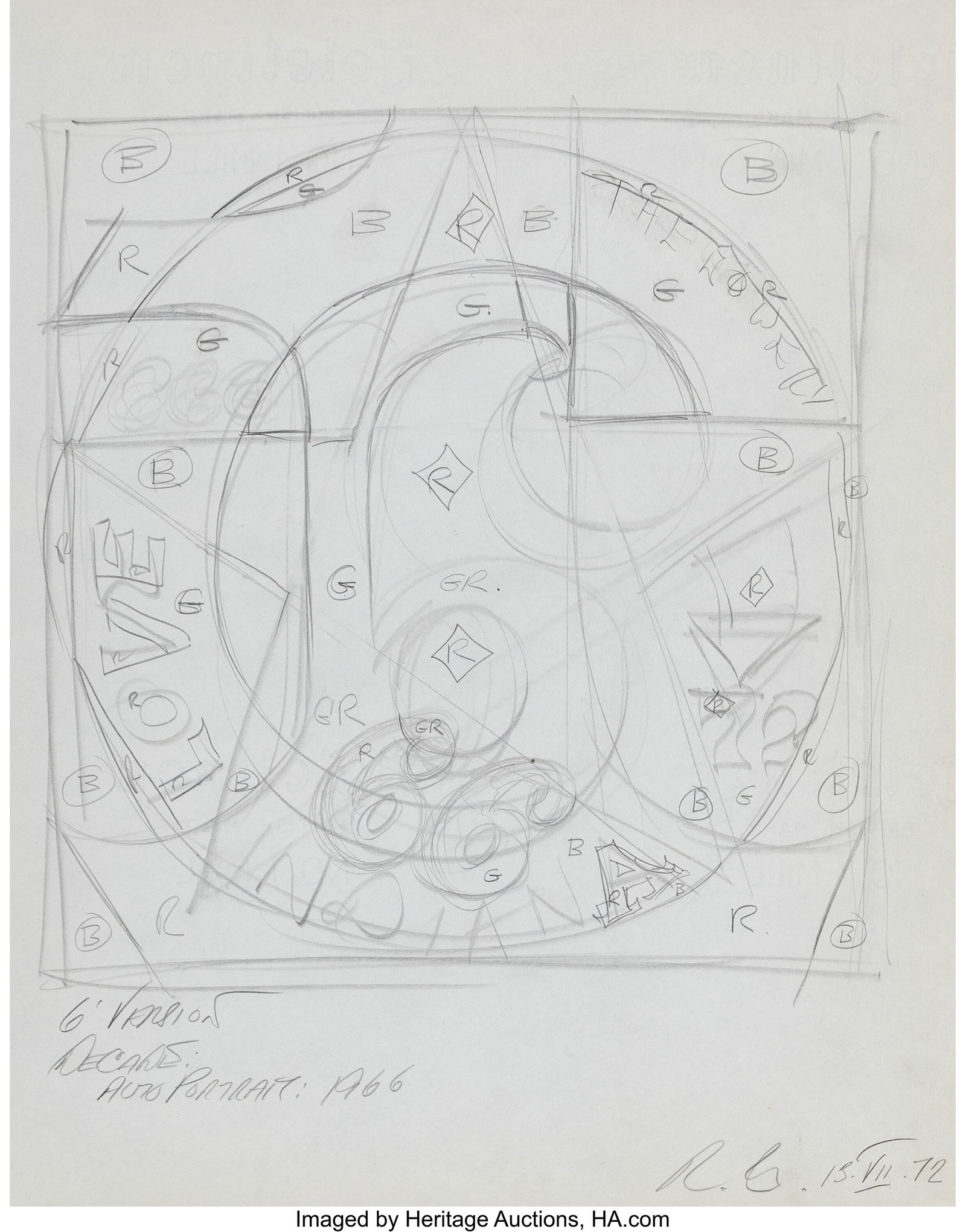 Robert Indiana (1928-2018) Decade: Autoportrait: Robert Indiana (1928-2018) Decade: Autoportrait (study), 1972 Pencil on paper 16-7/8 x 13-3/8 inches (42.9 x 34.0 cm) (sheet)
