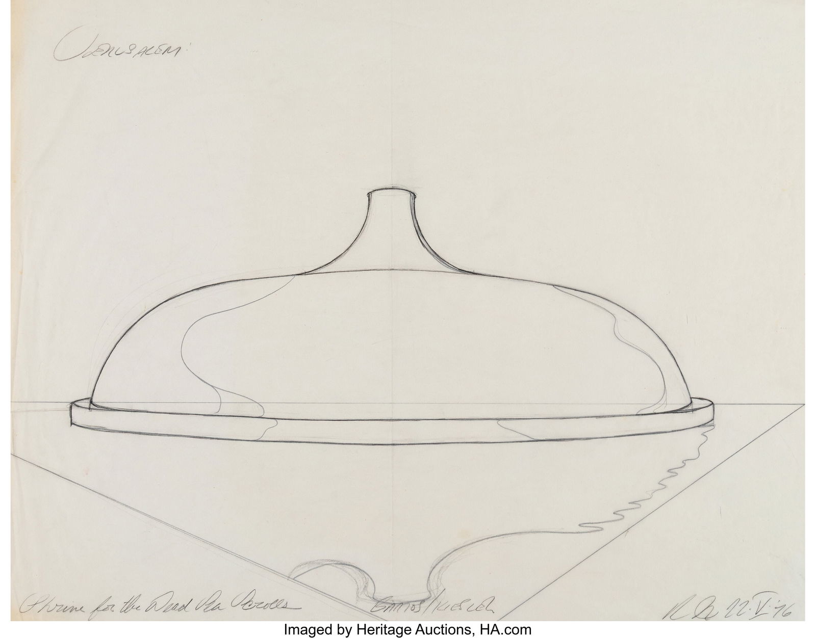 Robert Indiana (1928-2018) Shrine for the Dead S: Robert Indiana (1928-2018) Shrine for the Dead Sea Scrolls, 1976 Pencil on paper 19 x 24 inches (48.3 x 61.0 cm) (sheet) Signed, titled, d