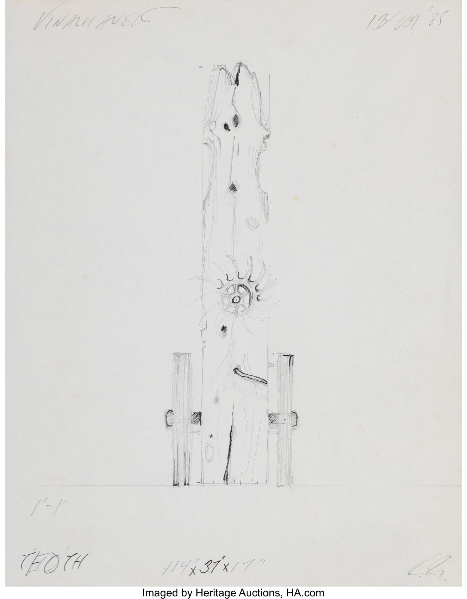 Robert Indiana (1928-2018) THOTH (sketch) Pencil: Robert Indiana (1928-2018) THOTH (sketch) Pencil on paper 13-1/2 x 10-5/8 inches (34.3 x 27.0 cm) (sheet) HID03101062020 © 2026 Herit