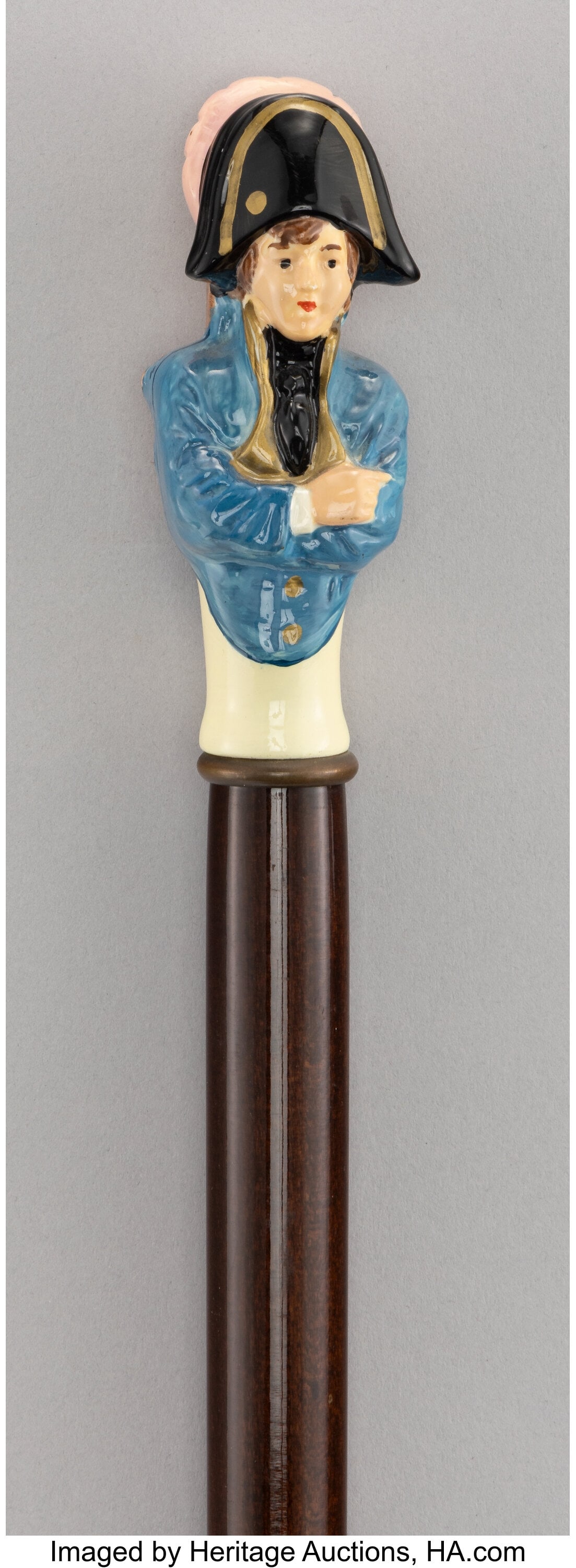An Enameled Porcelain and Carved Wood Cane: Napo: An Enameled Porcelain and Carved Wood Cane: Napoleon and Joséphine 37-3/8 x 1-3/8 inches (94.9 x 3.5 cm) HID03101062020 © 2026 Heritage