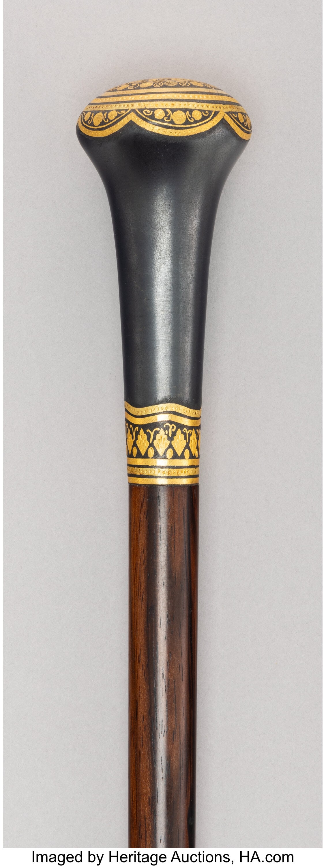 A Gilt Wood Cane, circa 1900 37-1/2 x 1-1/4 x 1- (1 of 5)