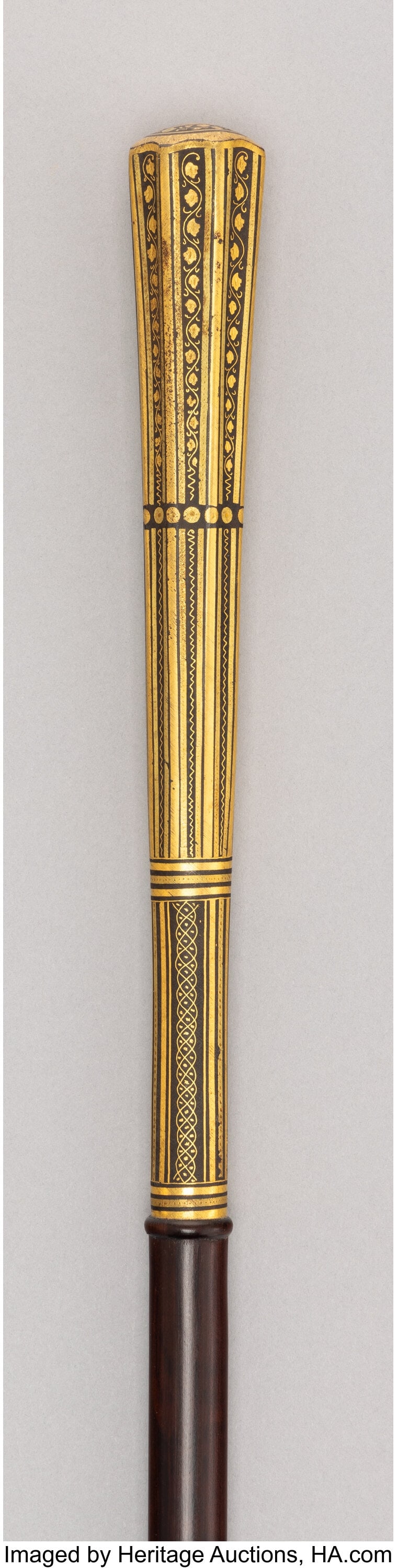 A Gilt Wood Cane, circa 1900 35-3/4 x 0-3/4 x 0- (1 of 5)