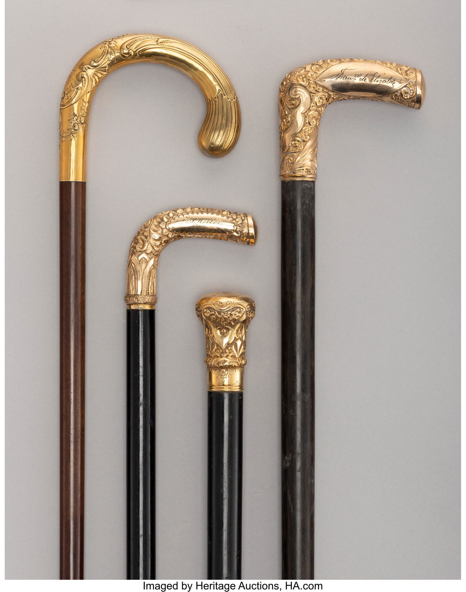 Four 10K, 14K, 18K Gold, Gilt, and Carved Wood C (1 of 4)