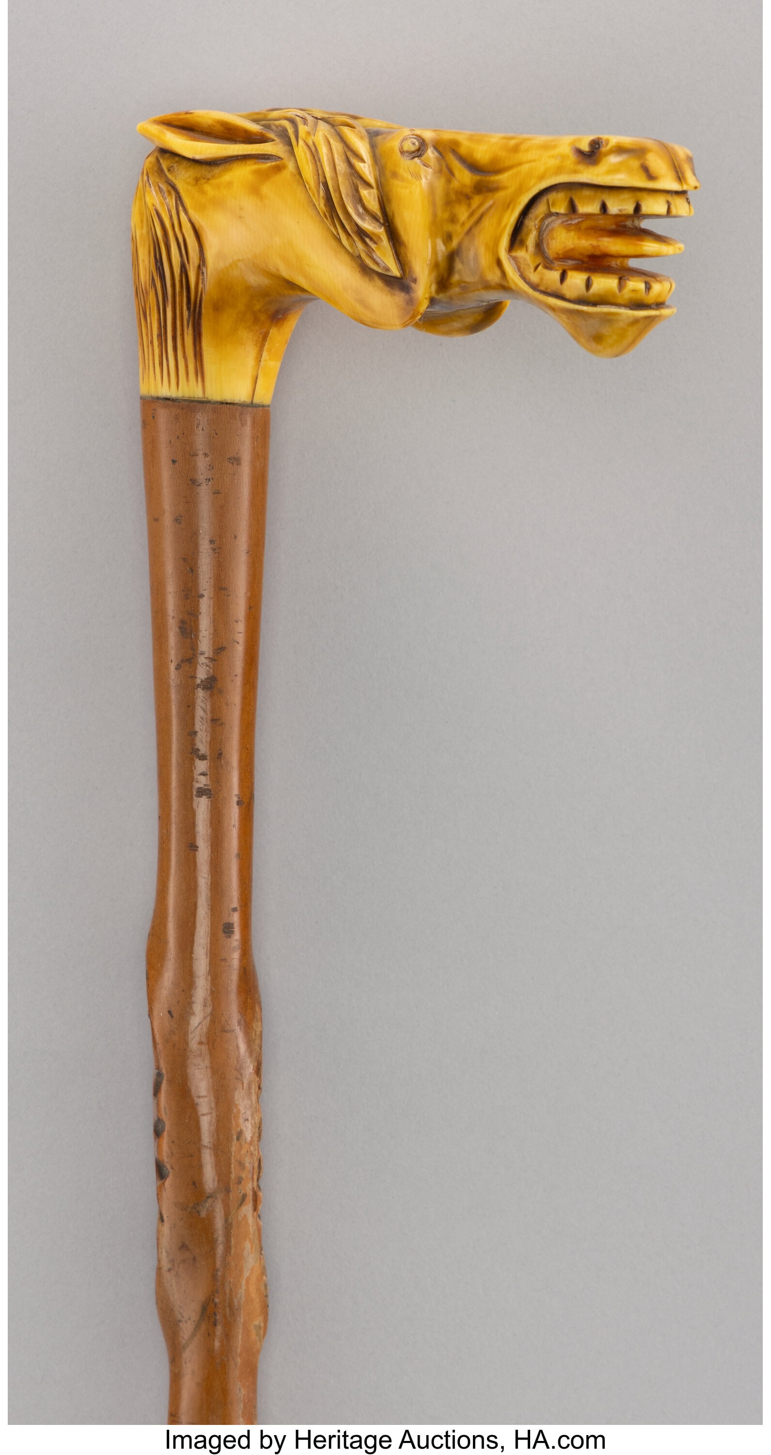 A Bakelite and Wood Horse-Head Cane 36-3/4 x 5-1 (1 of 4)