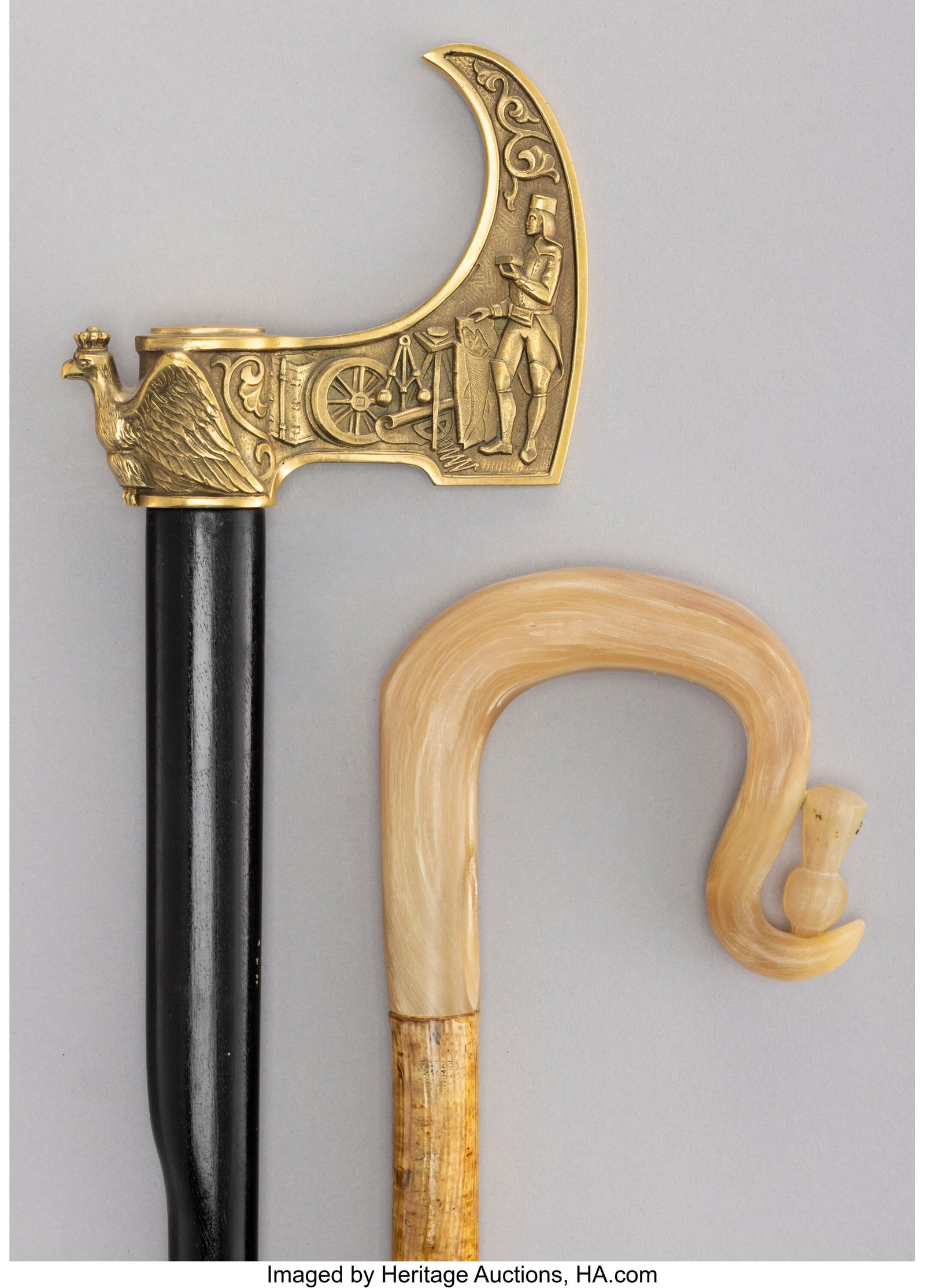 Two Brass and Lacquered Wood Canes, circa 1900 4 (1 of 4)