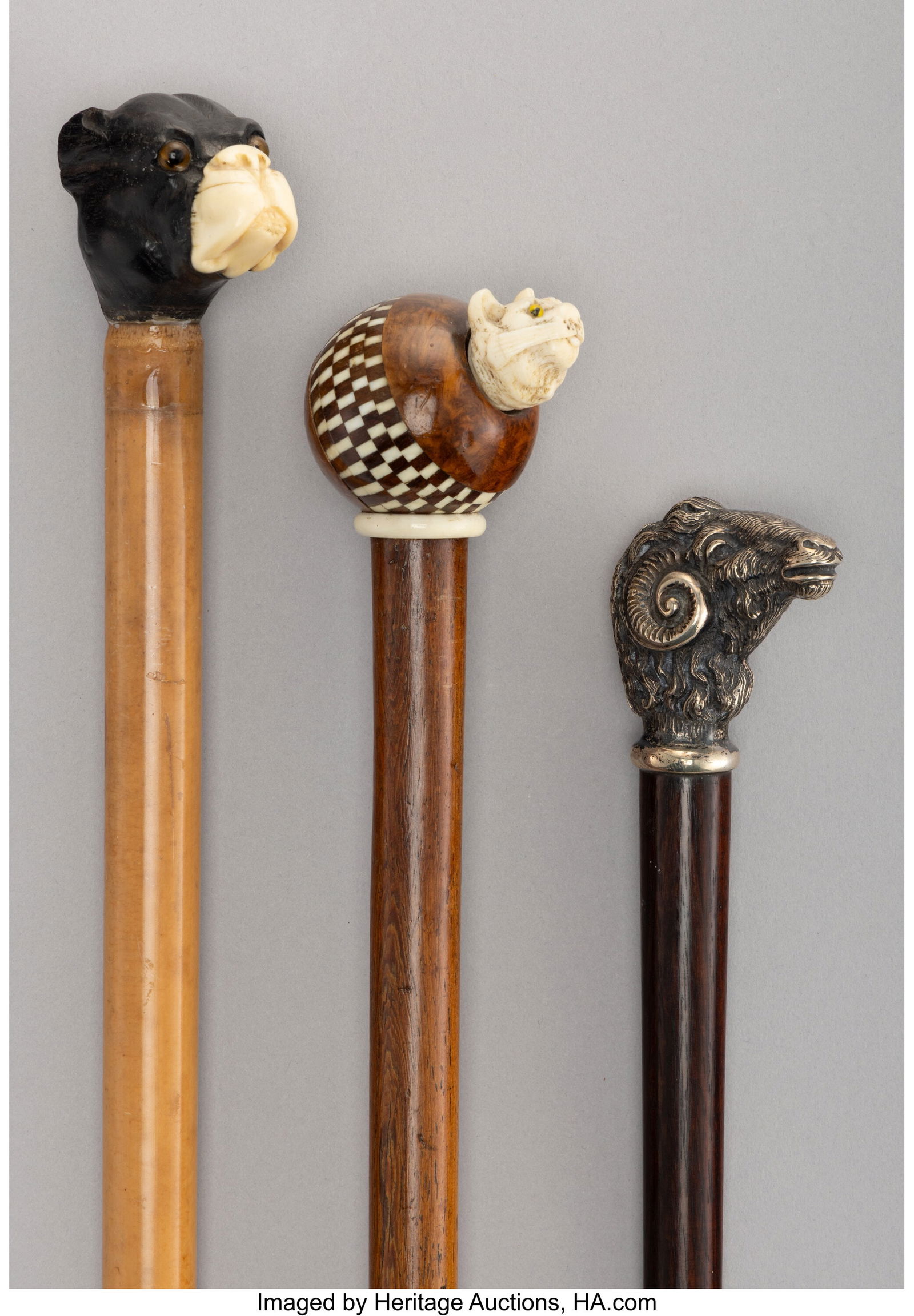 A Group of Three Silver-Mounted, Mixed-Media and (1 of 5)