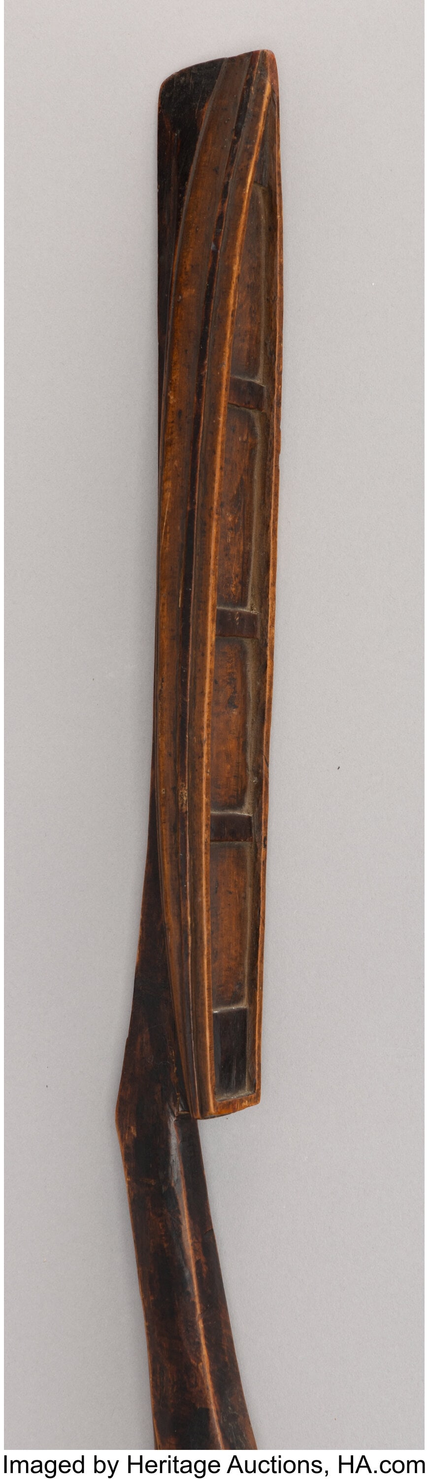 A Carved Wood Cane with Canoe Marks: THCA 53 x 1 (1 of 5)