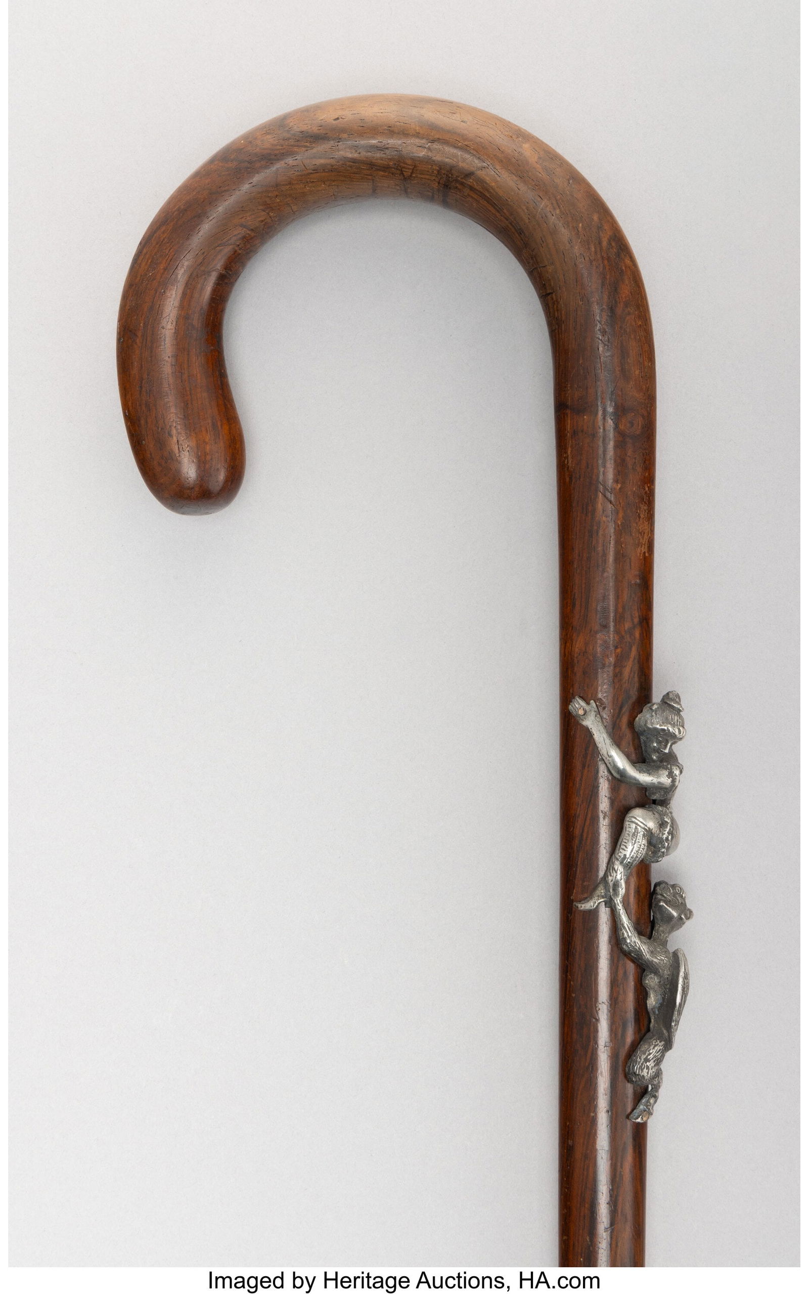 A Silver-Mounted and Carved Wood Figural Cane 35 (1 of 5)