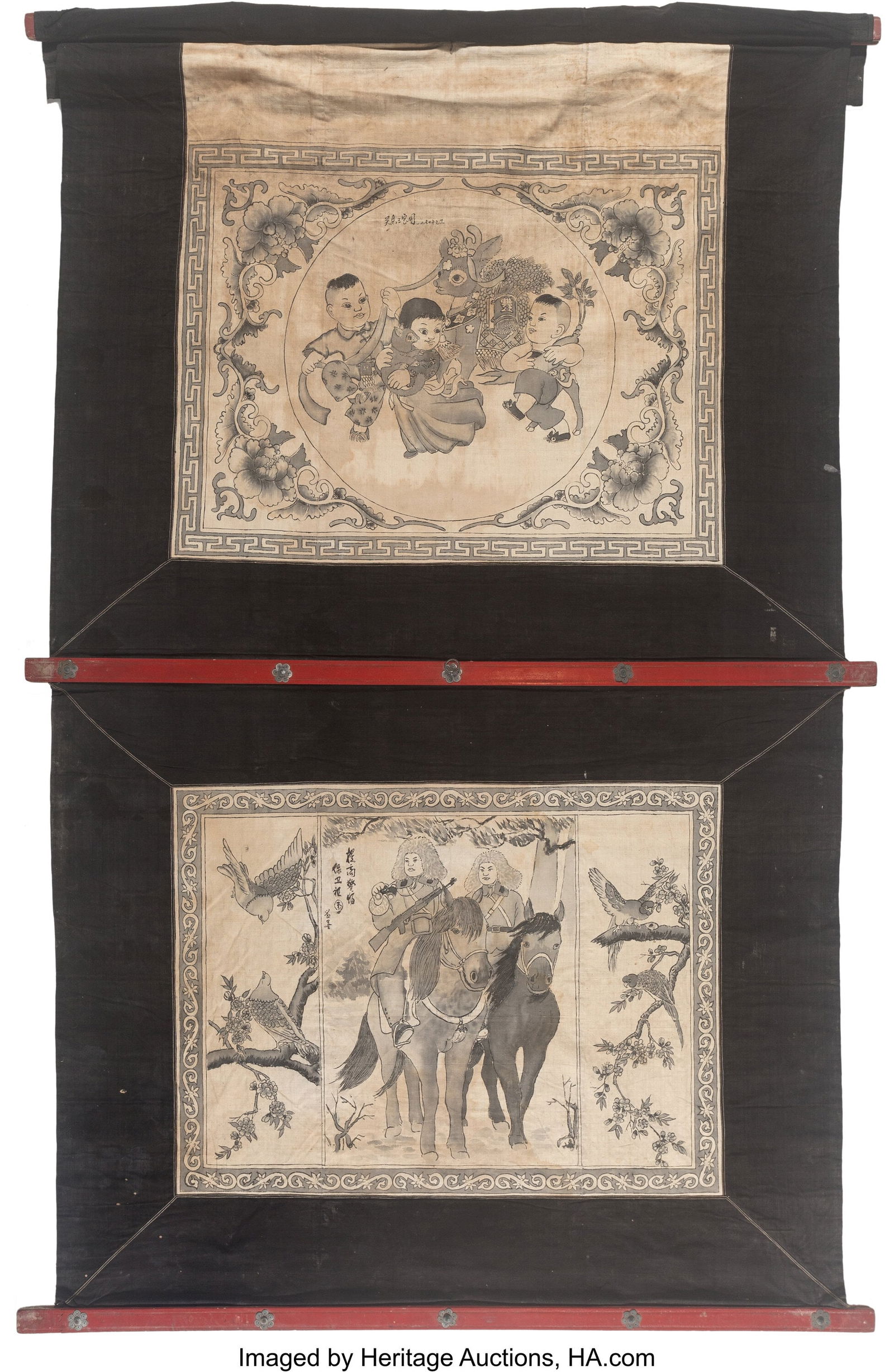 A Chinese Painted Hanging Door Entrance, 1970 Ma (1 of 2)