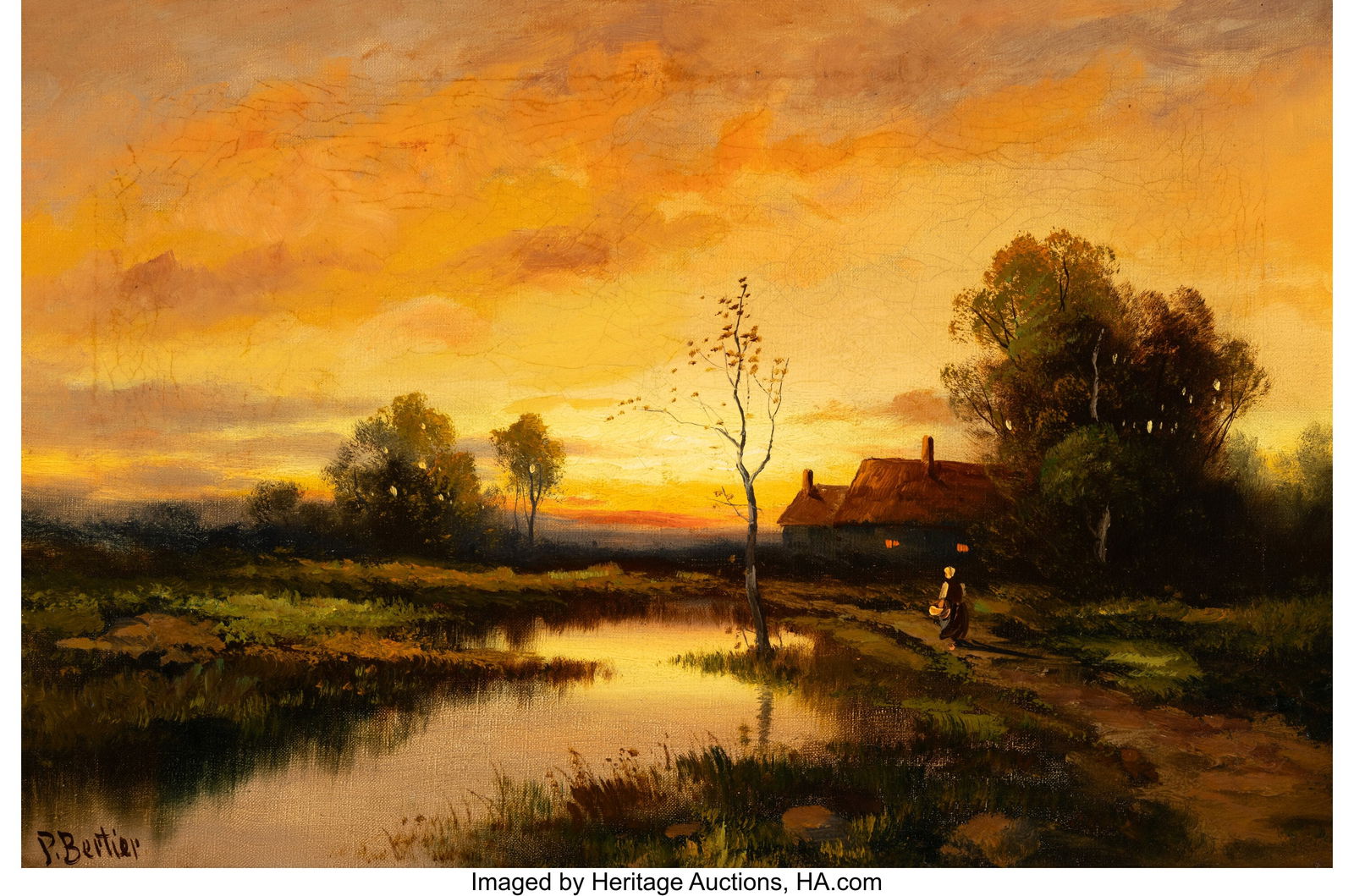 Continental School (20th Century) Twilight Oil o: Continental School (20th Century) Twilight Oil on canvas 12 x 18 inches (30.5 x 45.7 cm) Signed lower left: P. Bertier HID03101062020 © 2026 Heritag