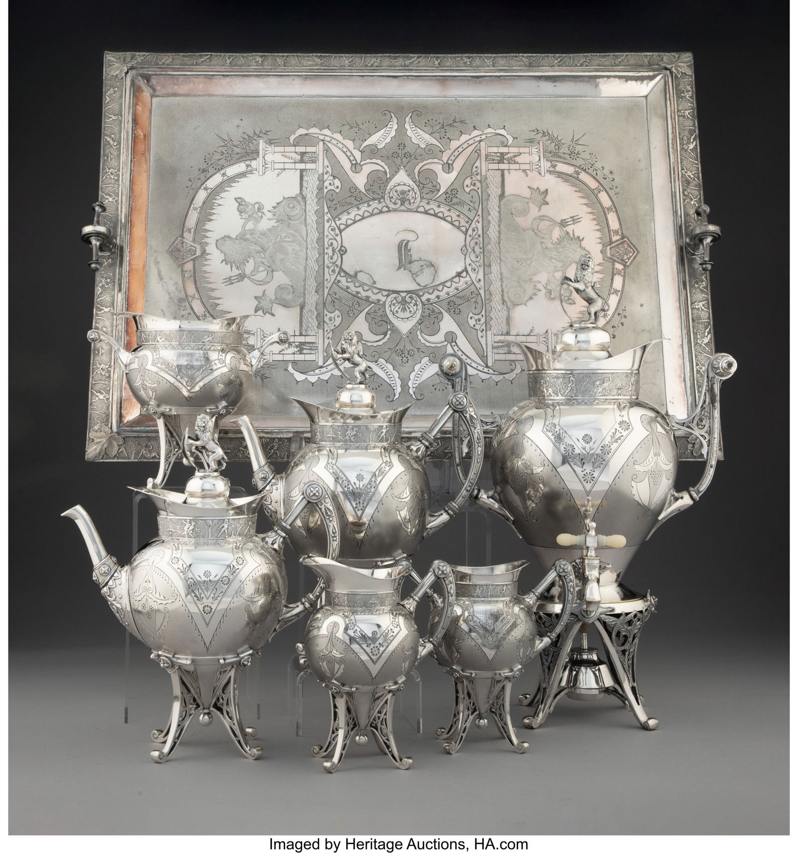 A Seven-Piece Meriden B. Company Silver-Plated T (1 of 4)