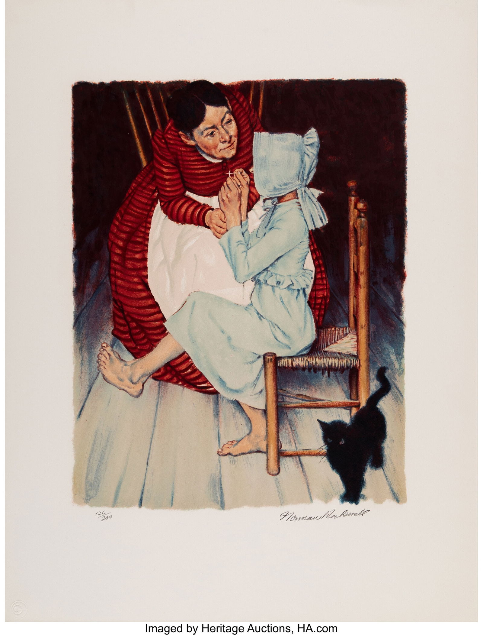 Norman Rockwell (American, 1894-1978) Huckleberr: Norman Rockwell (American, 1894-1978) Huckleberry Finn (complete portfolio of 8), 1972 Lithographs in colors on paper 25-1/2 x 19-1/2 inches (64.8 x