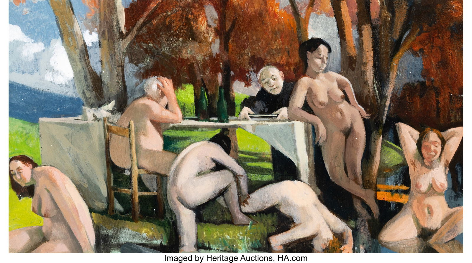 Barnaby Fitzgerald (American, b. 1953) Picnic Oi: Barnaby Fitzgerald (American, b. 1953) Picnic Oil on canvas 9 x 16 inches (22.9 x 40.6 cm) PROVENANCE: Meredith Long & Company, Houston&c